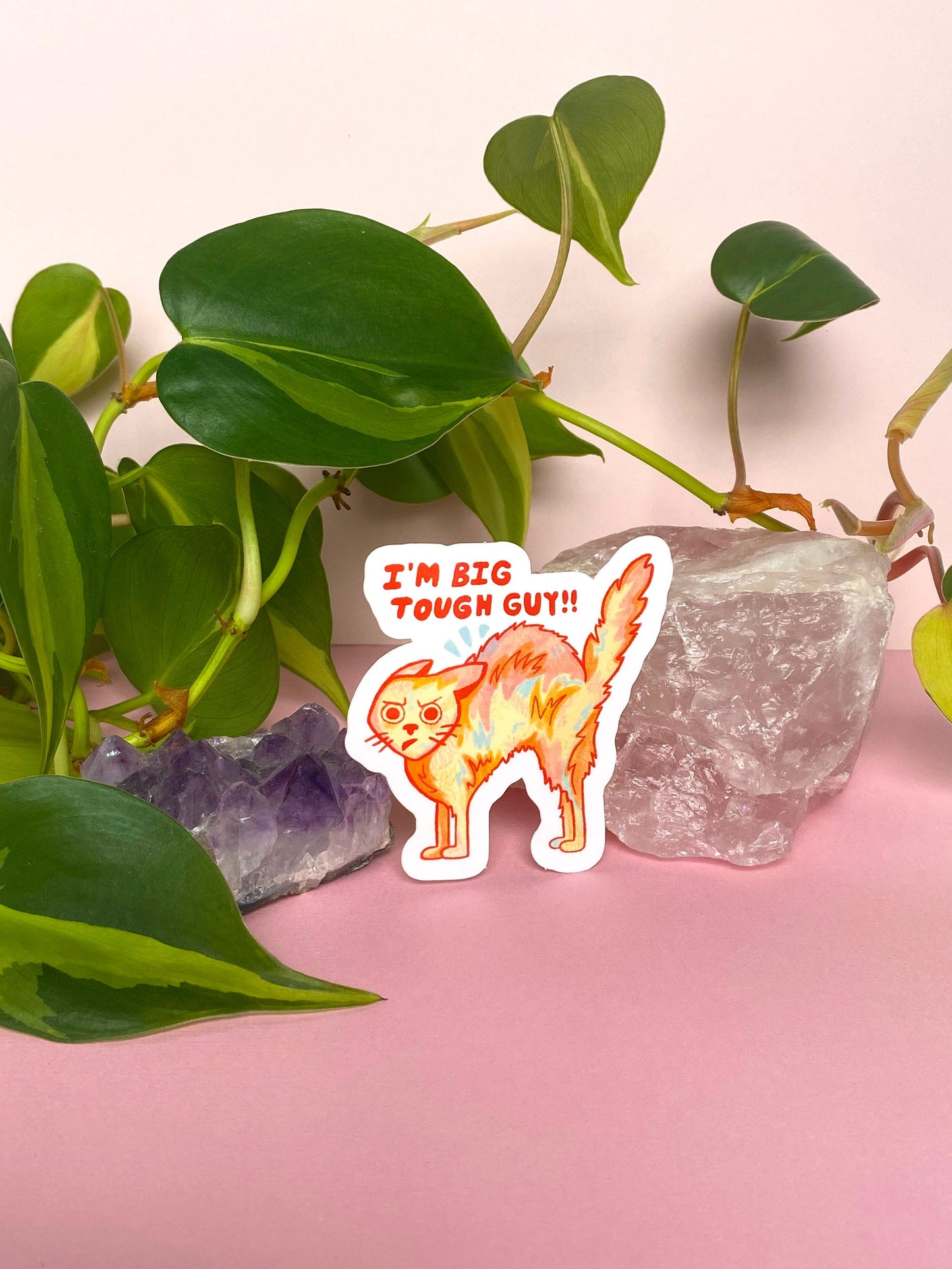 big tough guy cat sticker