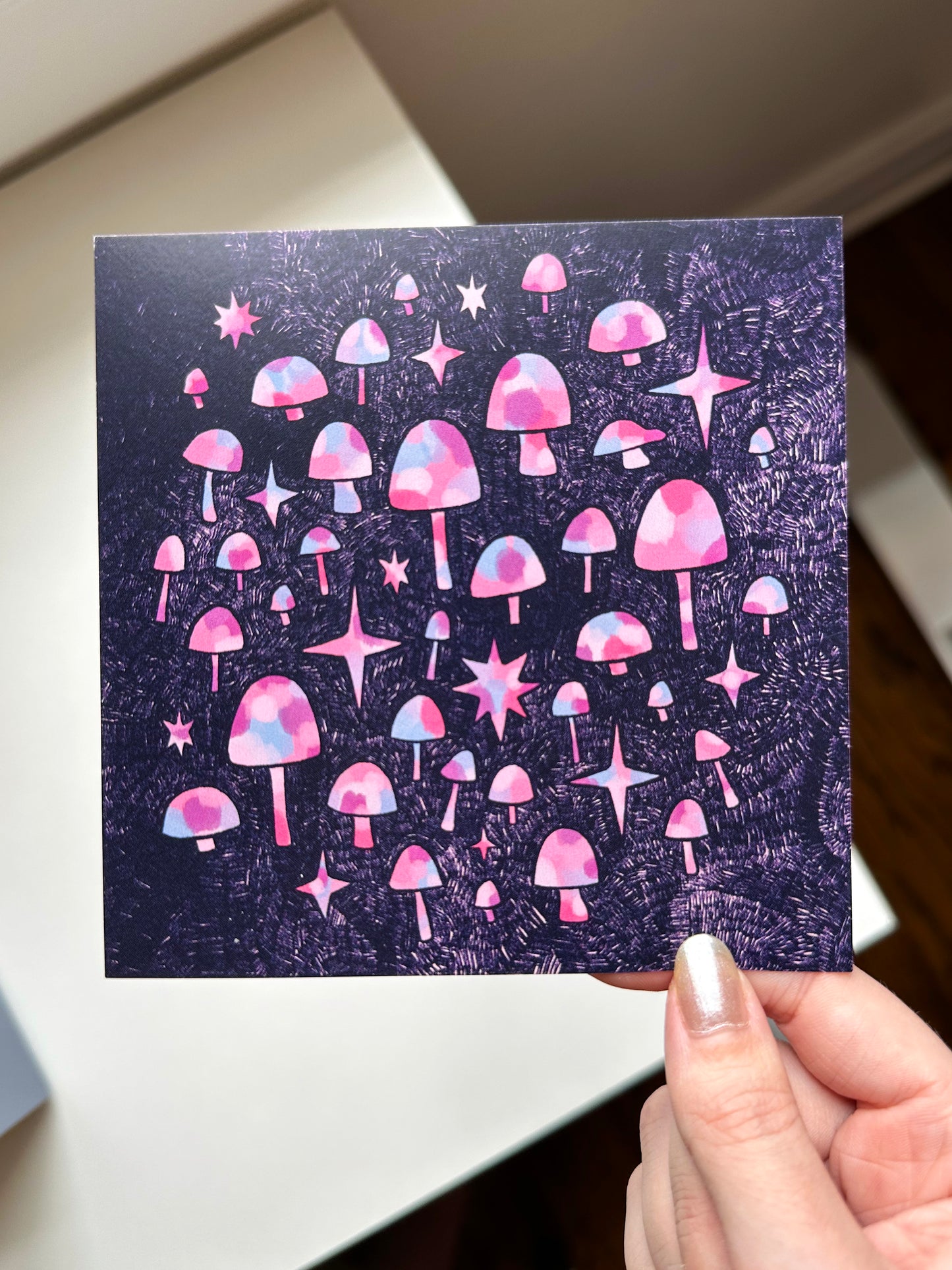 mushrooms square mini art print - 5x5