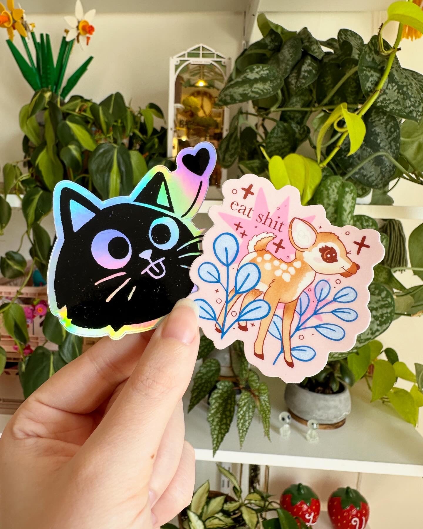 holocat holographic cat sticker