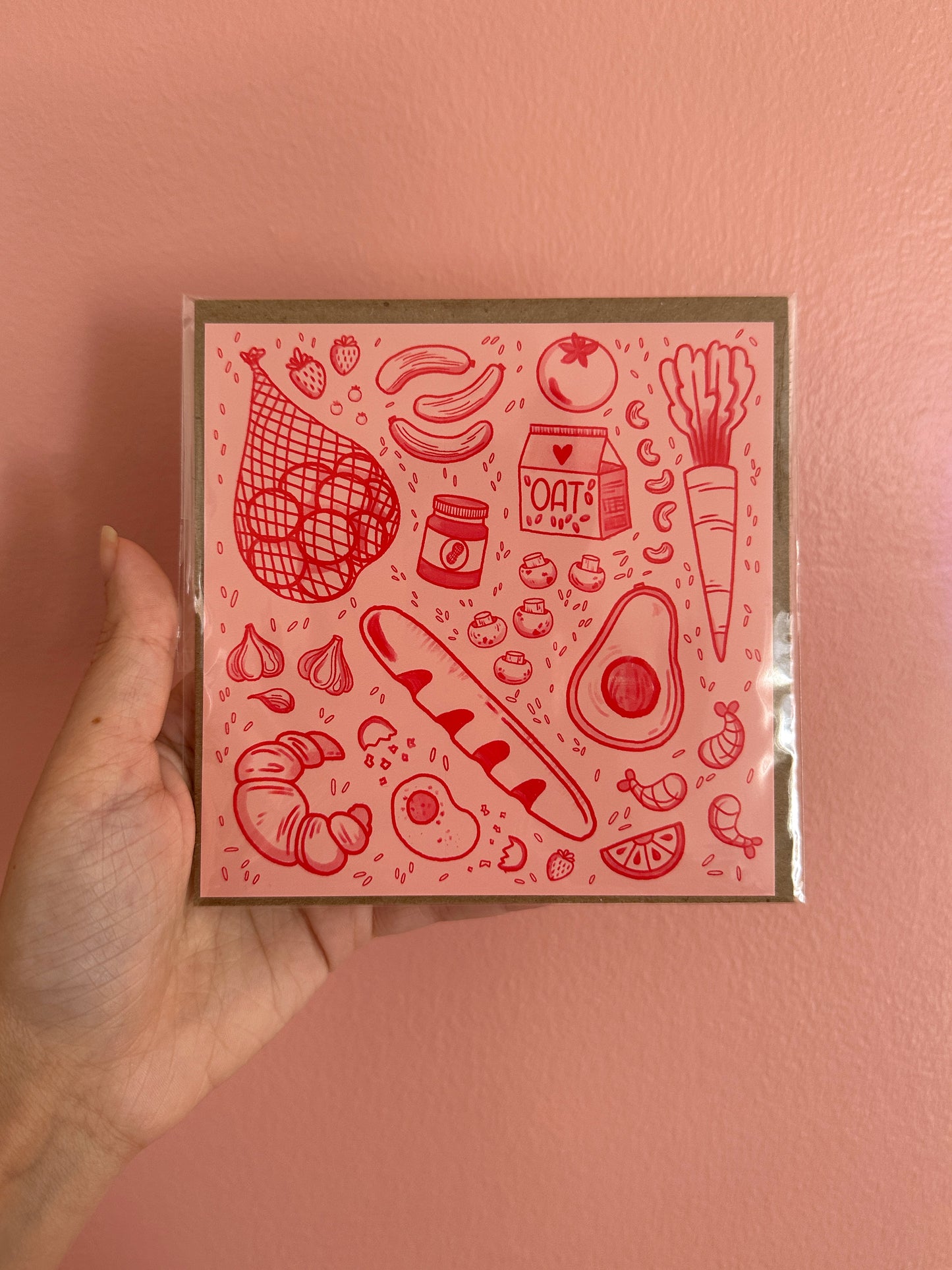 "groceries" square mini art print (5x5)