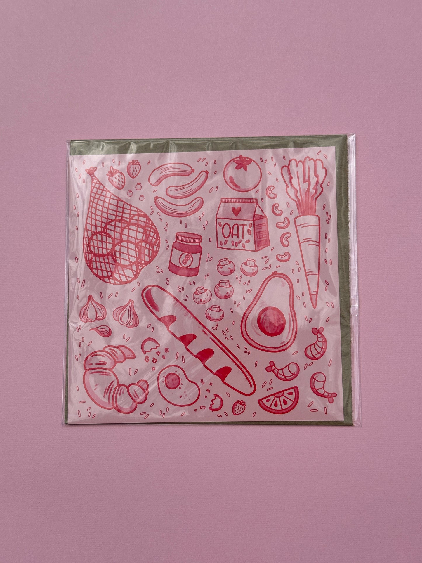 "groceries" square mini art print (5x5)