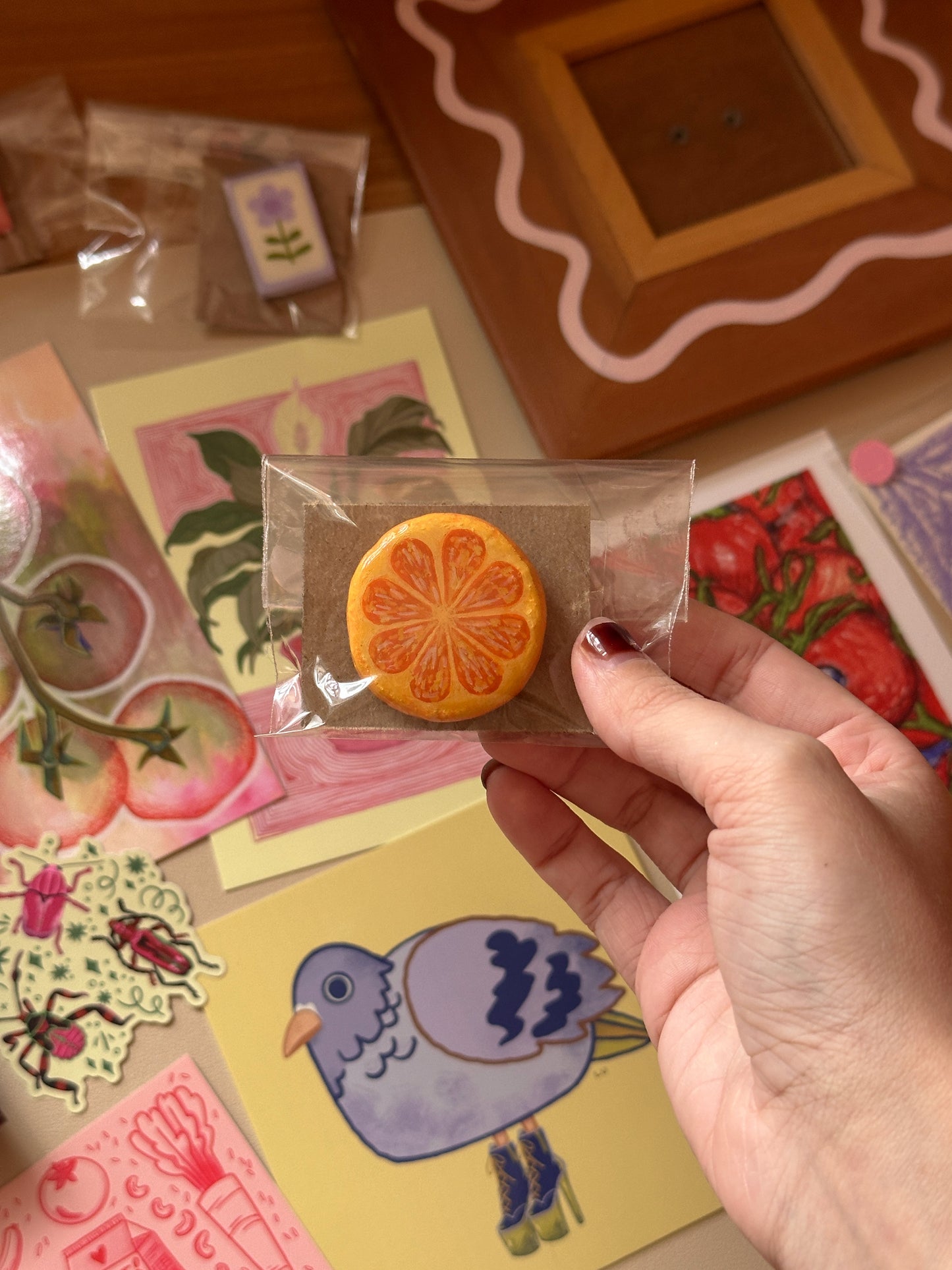 surprise handmade clay fridge magnet