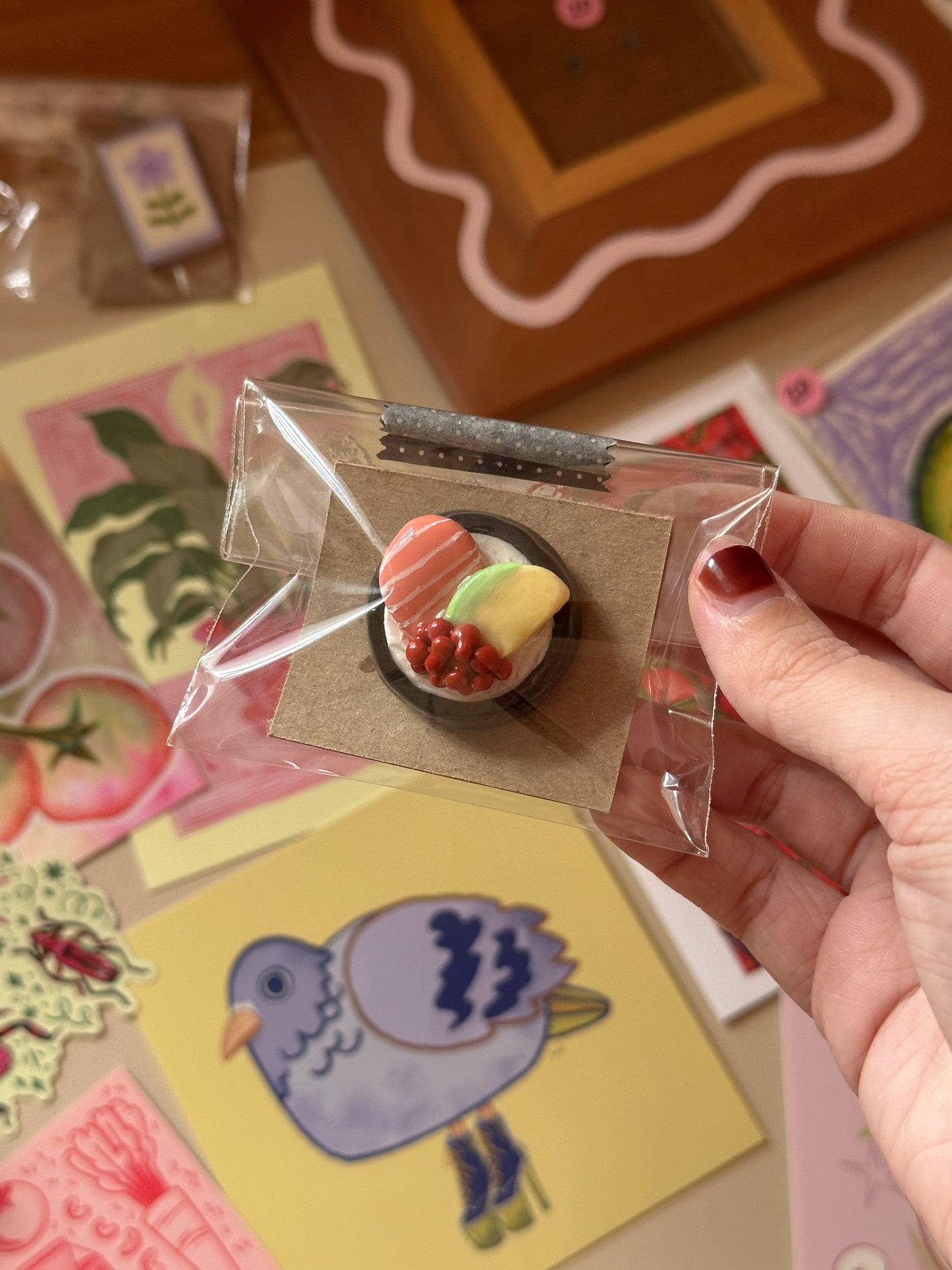 surprise handmade clay fridge magnet