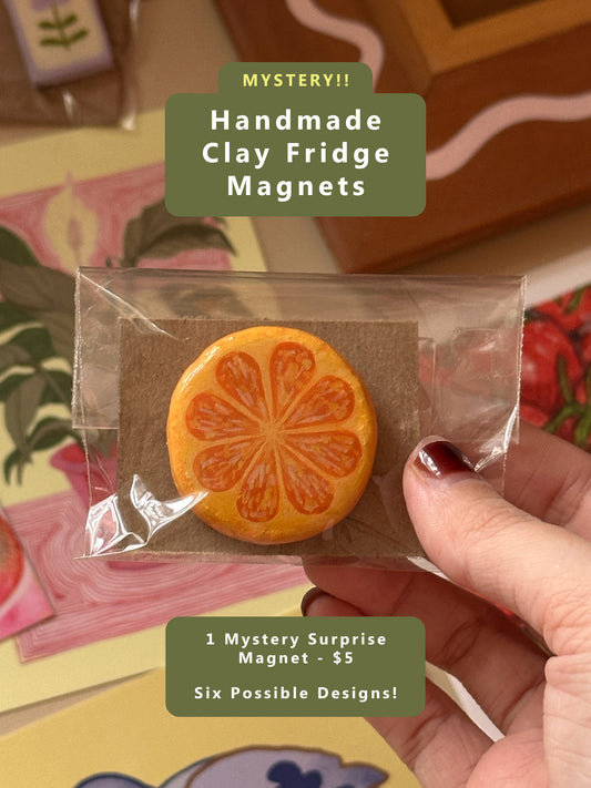 surprise handmade clay fridge magnet