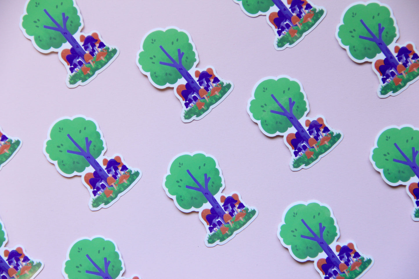 mushroom tree sticker