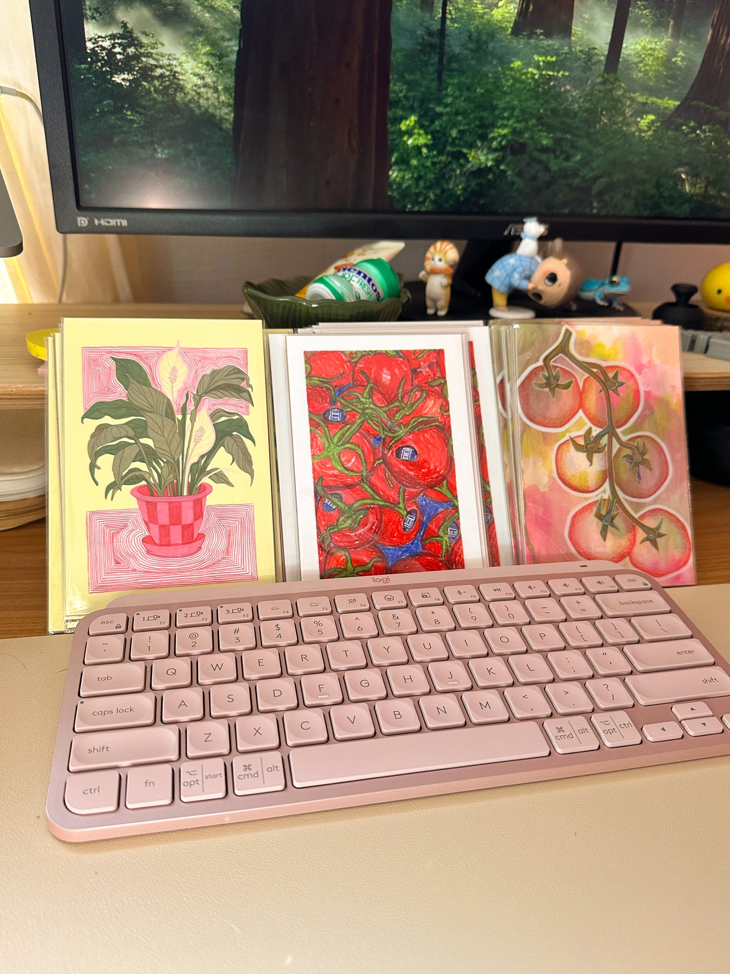 "morning at the coffee shop mini art print (4x6 postcard, small artwork)