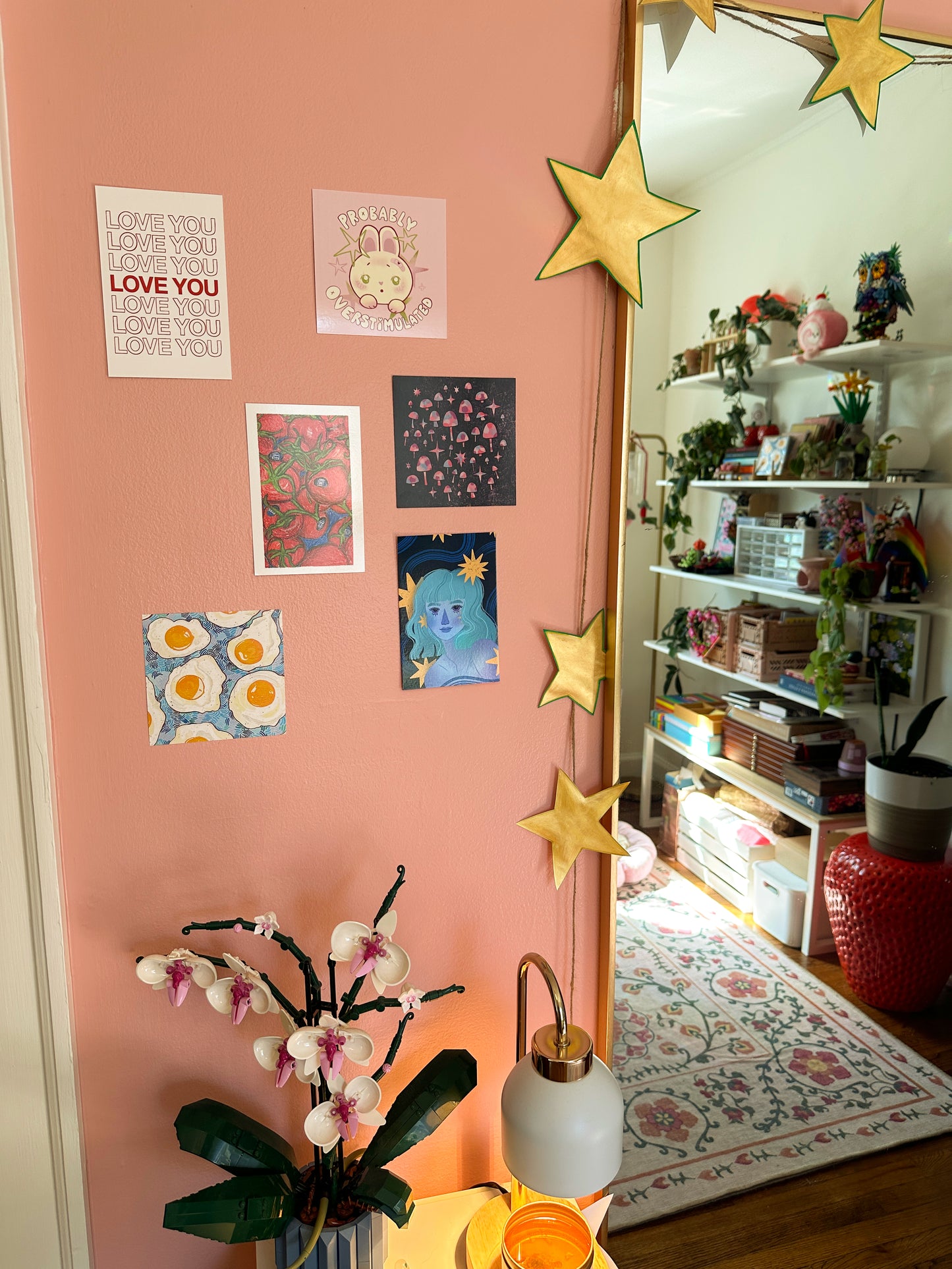 "probably overstimulated bunny" square mini art print (5x5)