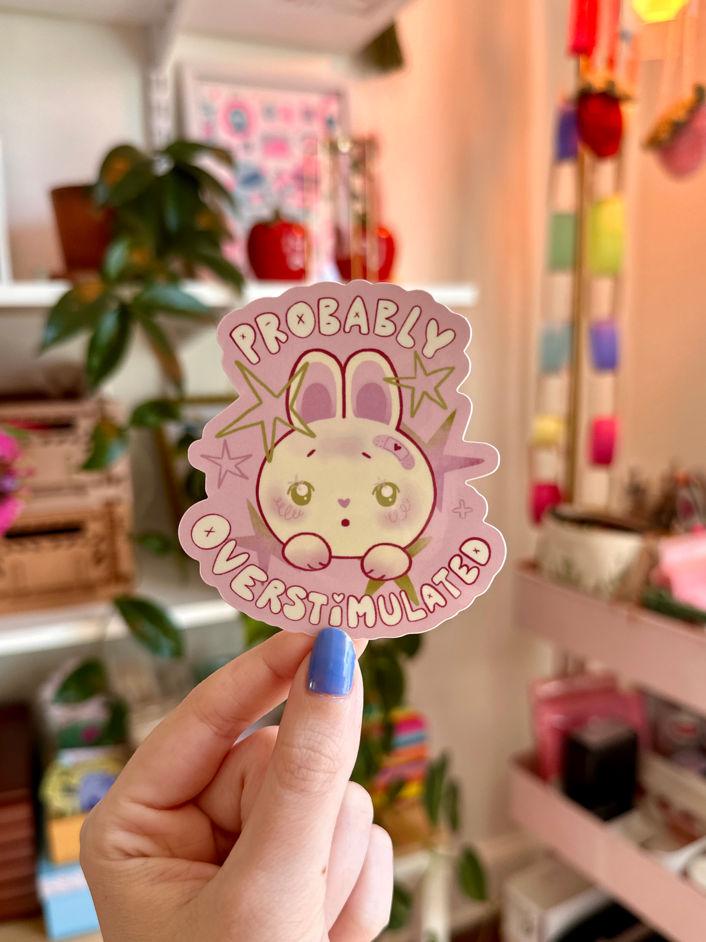 probably overstimulated bunny sticker