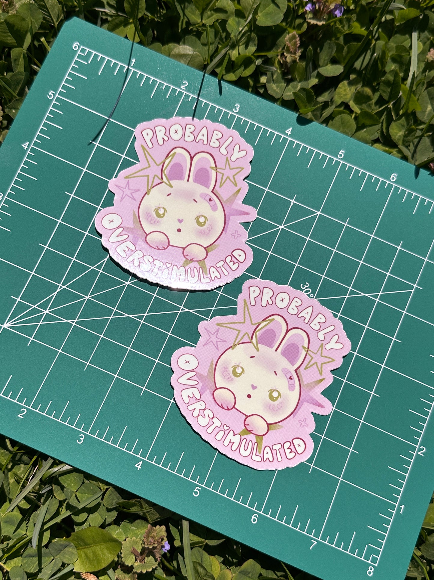 probably overstimulated bunny sticker