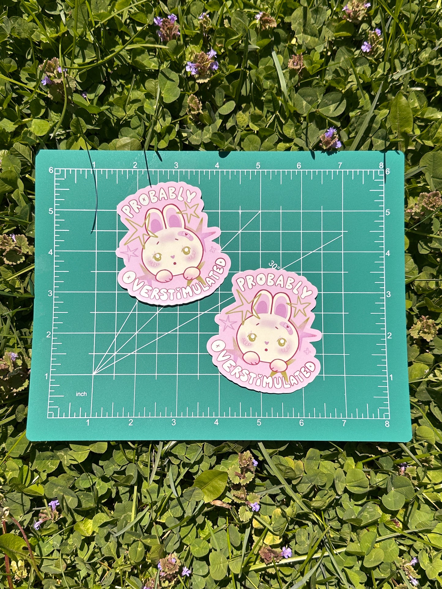 probably overstimulated bunny sticker