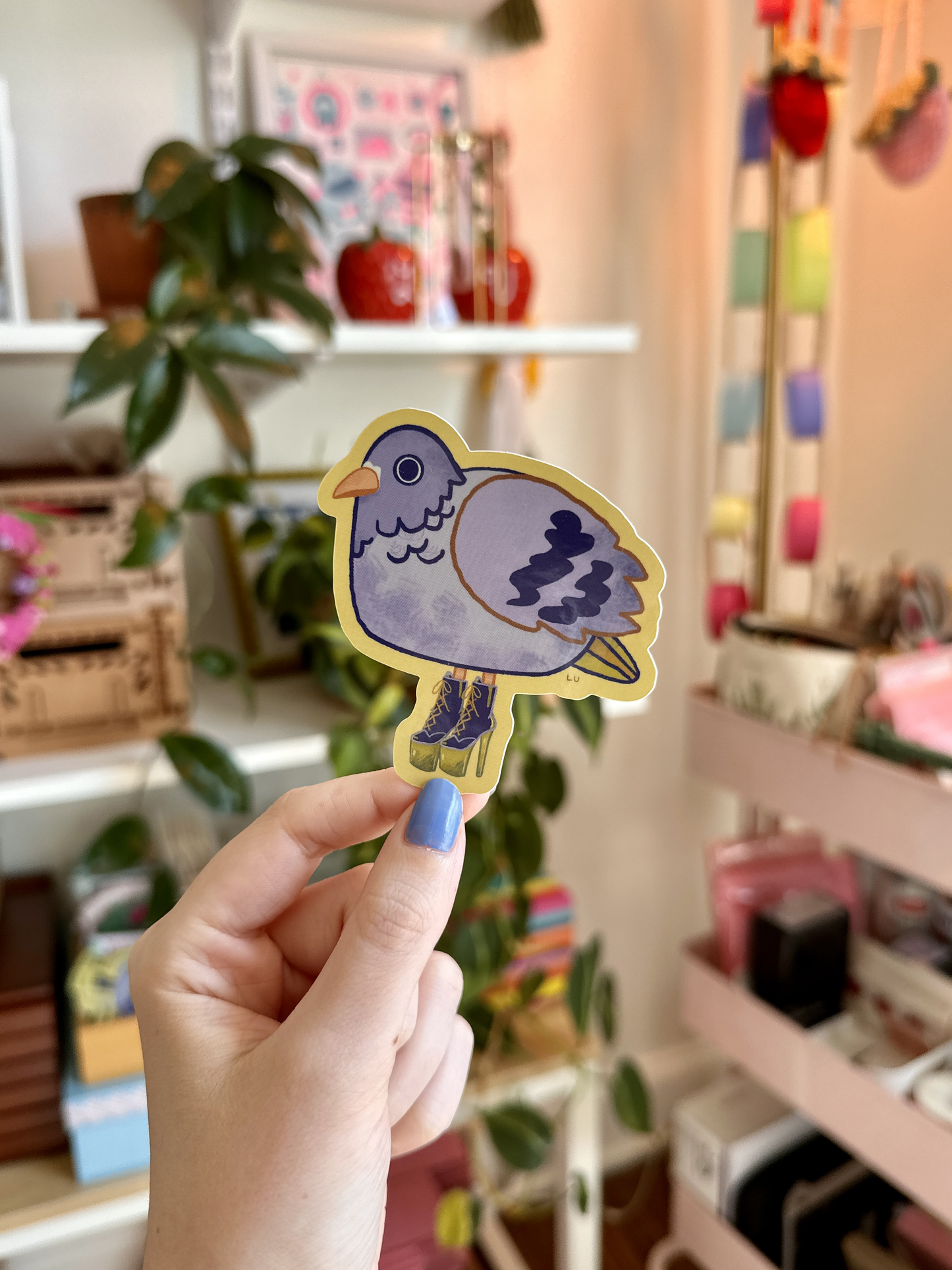 sassy pigeon in boots sticker