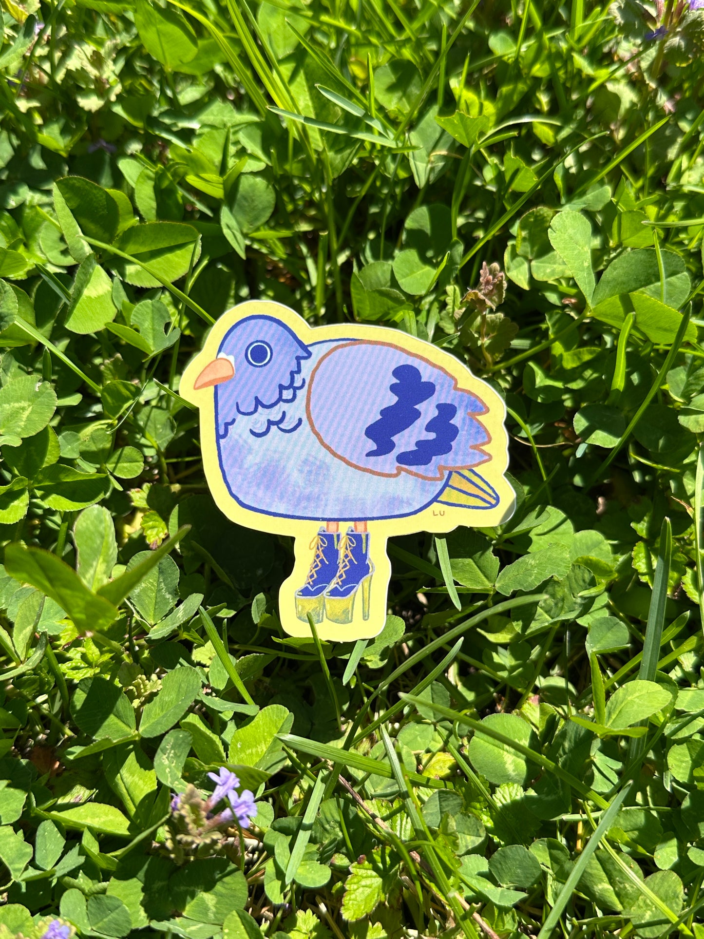 sassy pigeon in boots sticker