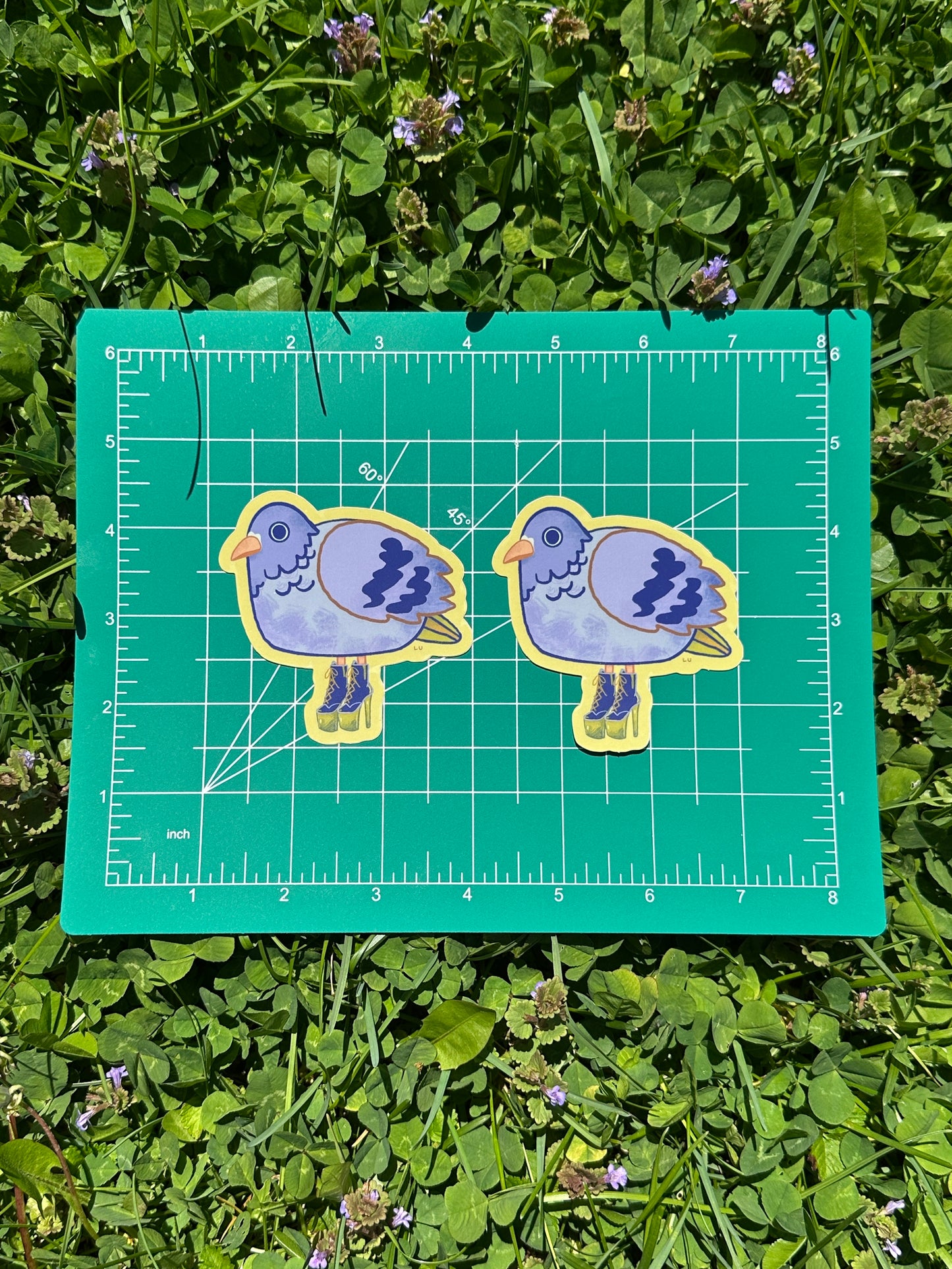 sassy pigeon in boots sticker