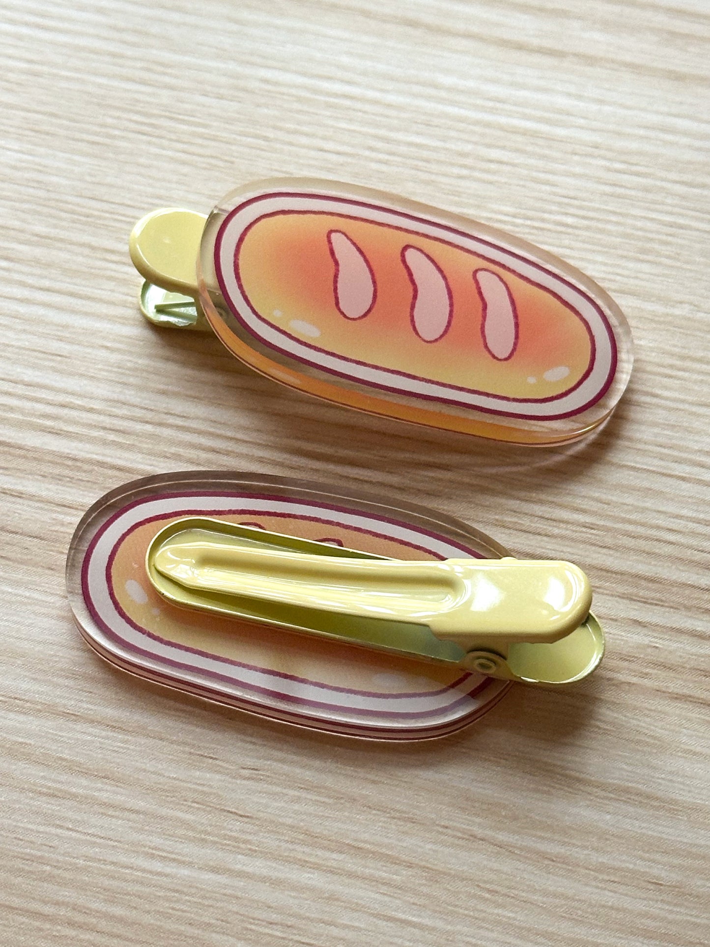 bread baguette hair clip