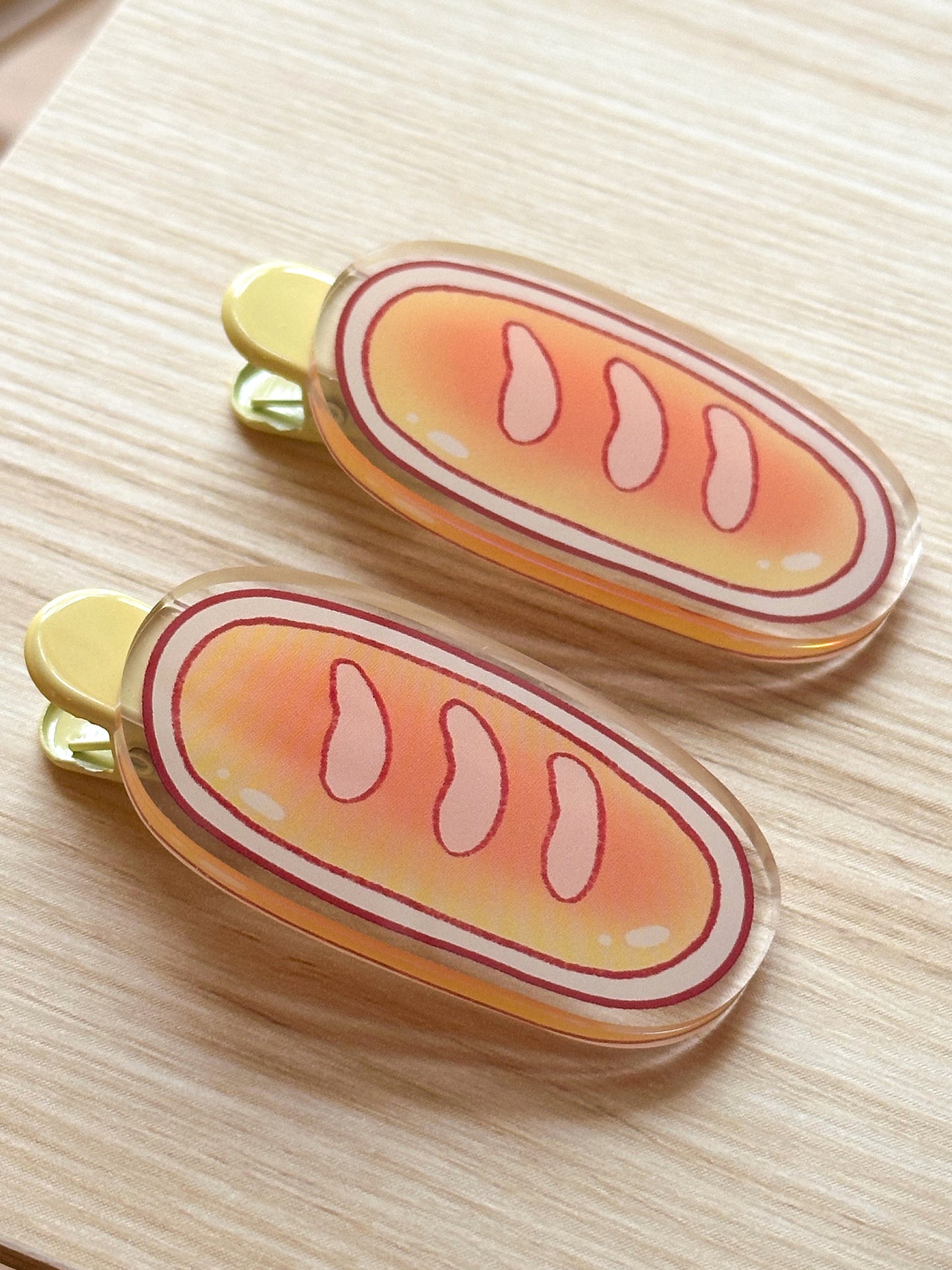 bread baguette hair clip