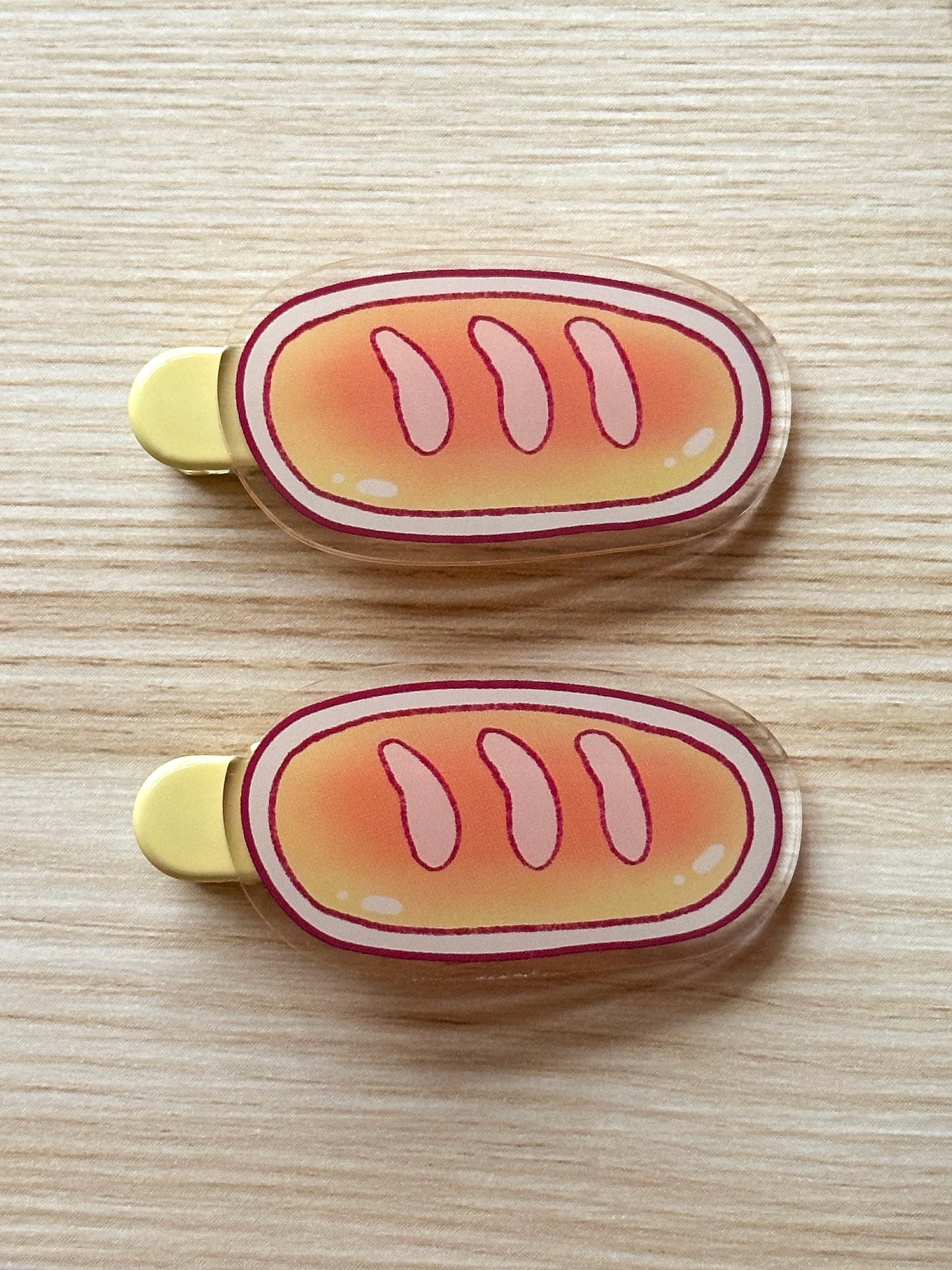 bread baguette hair clip