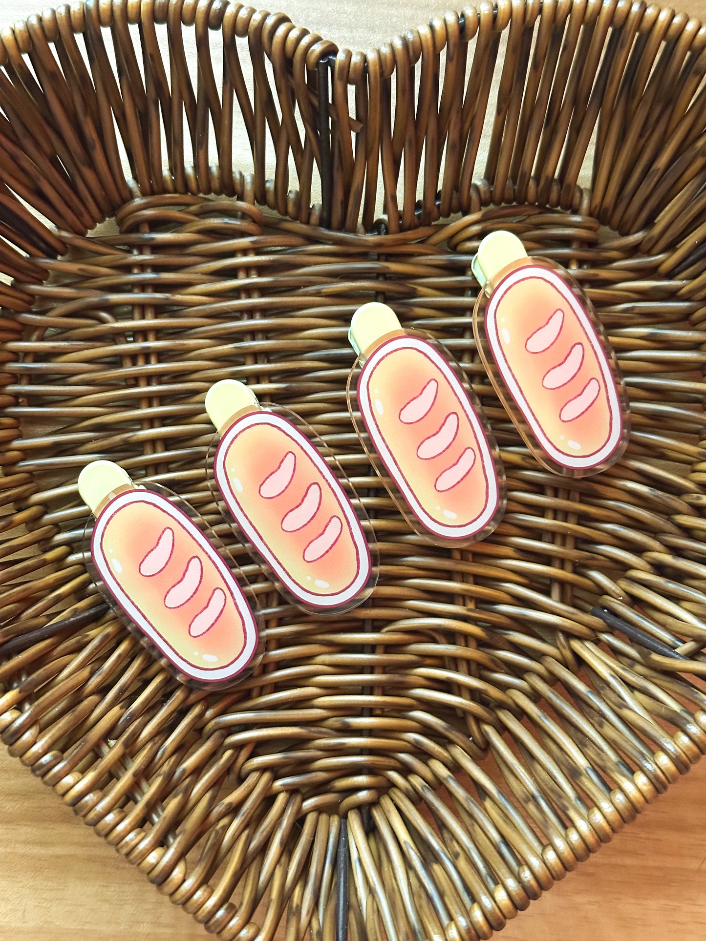 bread baguette hair clip