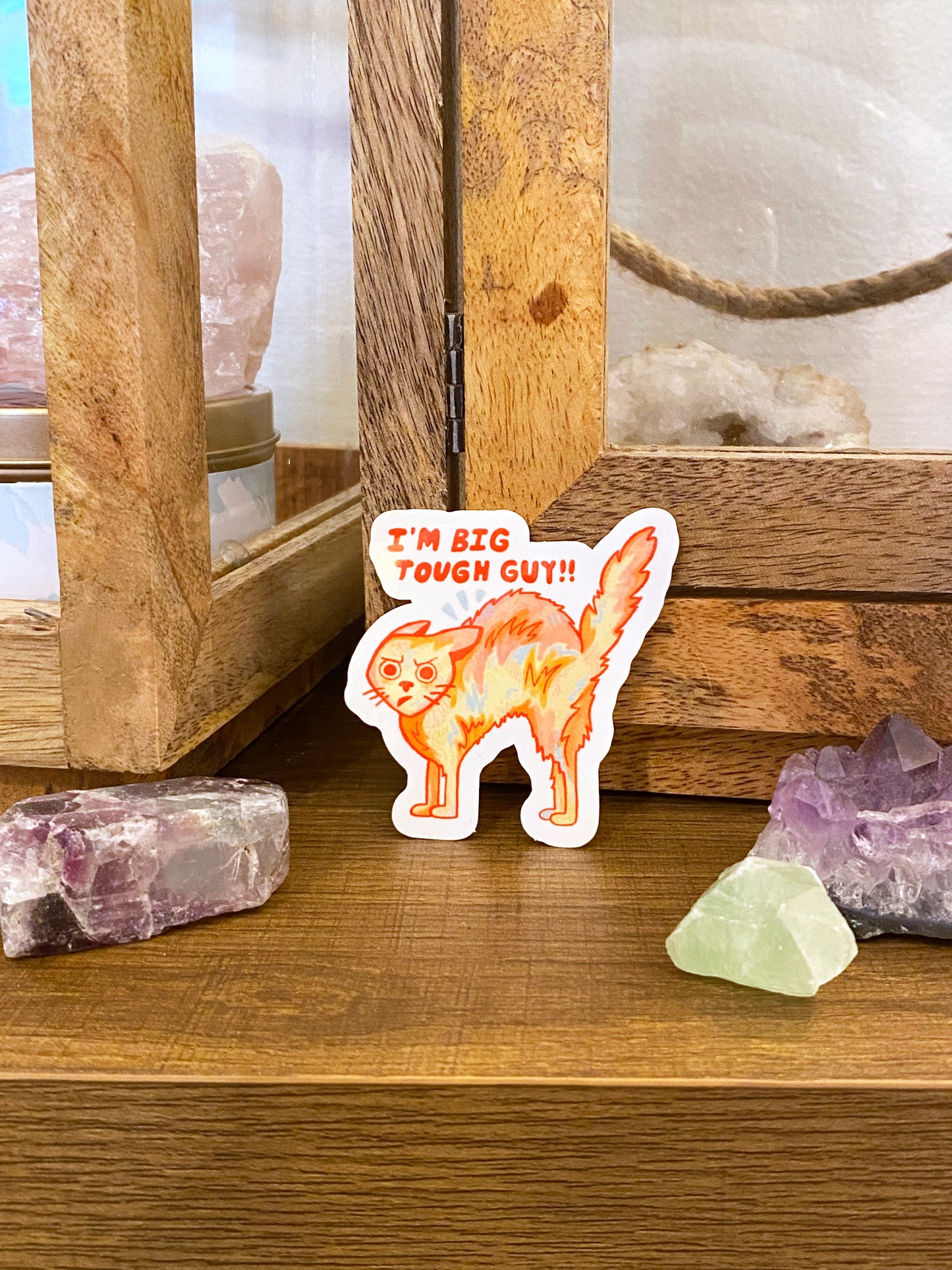 big tough guy cat sticker