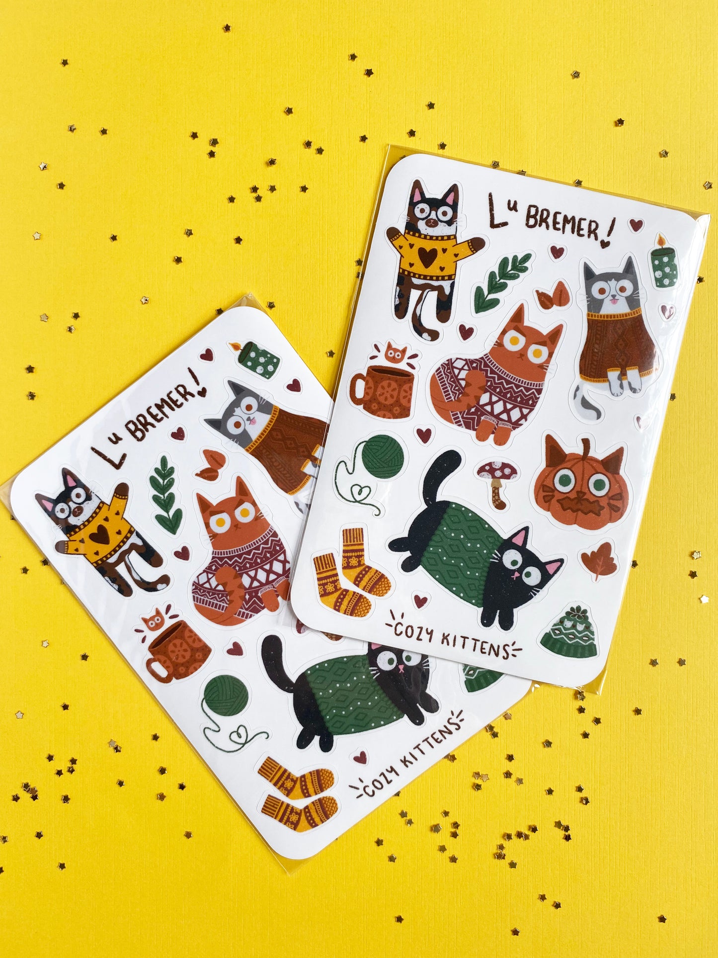 cozy kittens sticker sheet