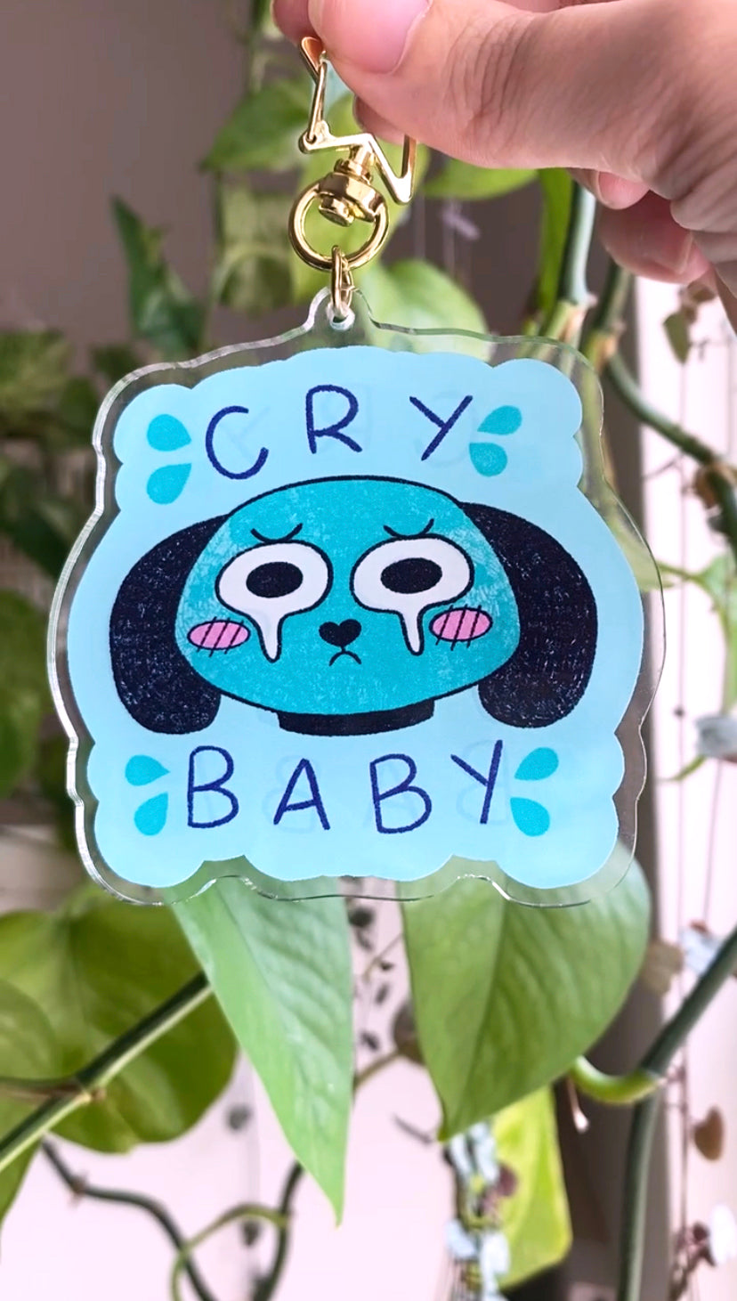 cry baby puppy keychain