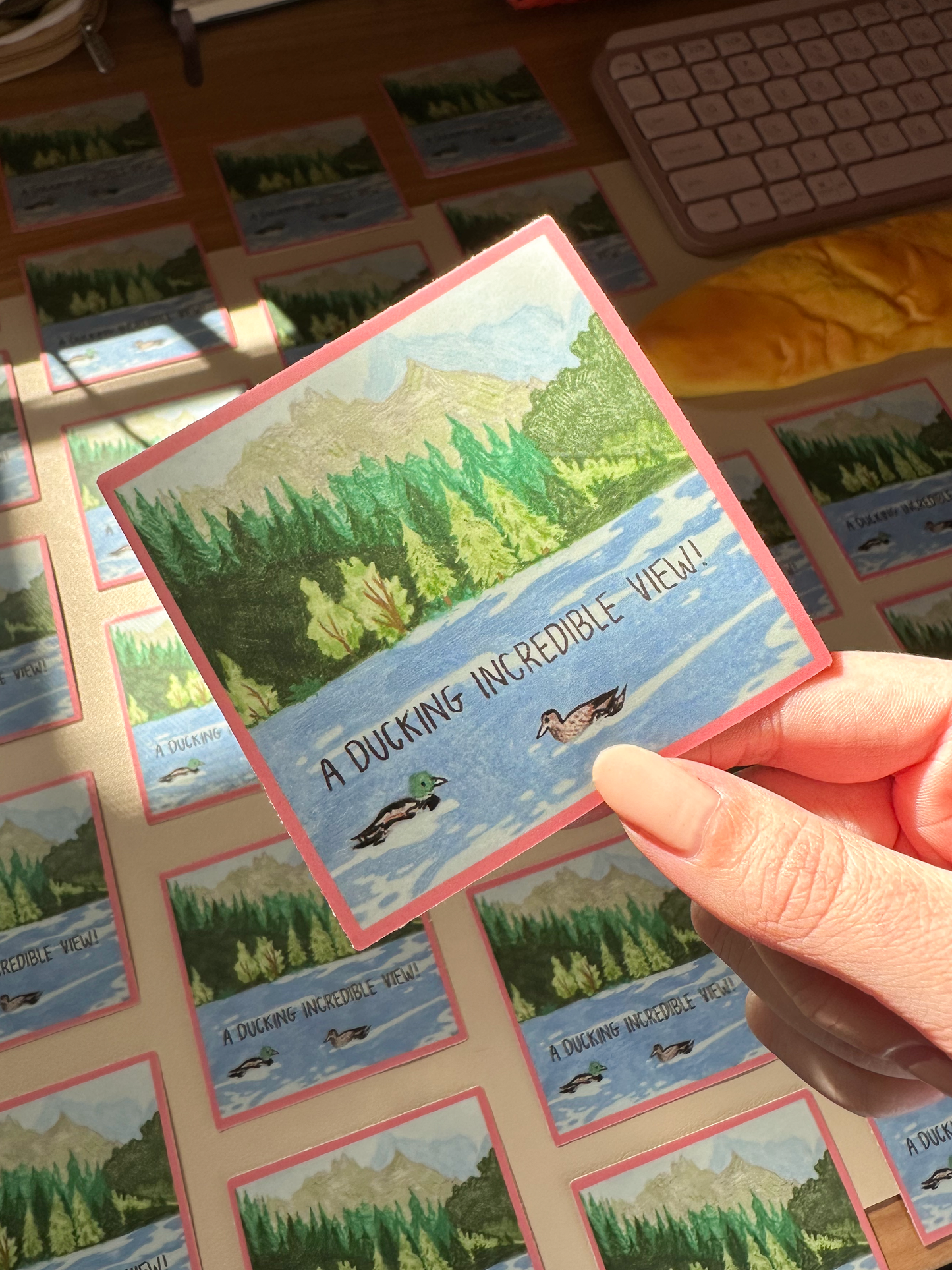 a ducking incredible view sticker - soft matte finish