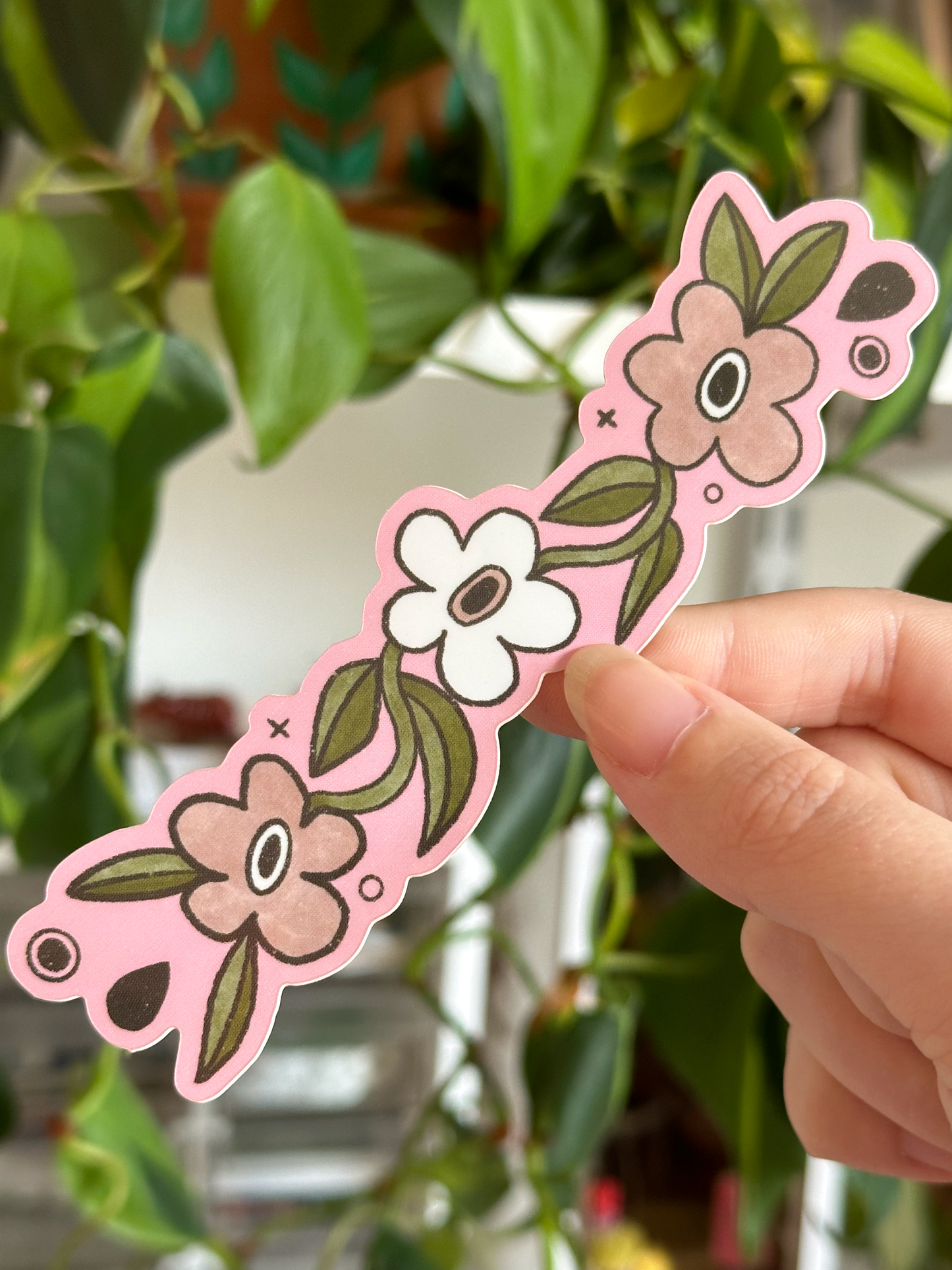 pink flowers gap filler sticker