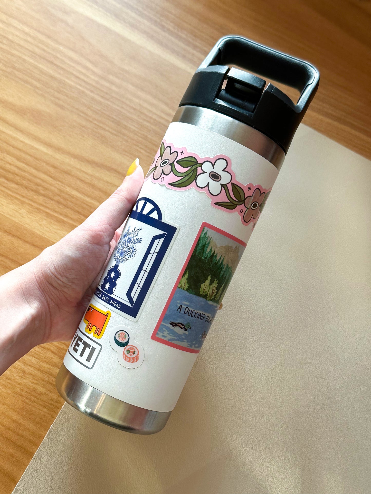 pink flowers gap filler sticker