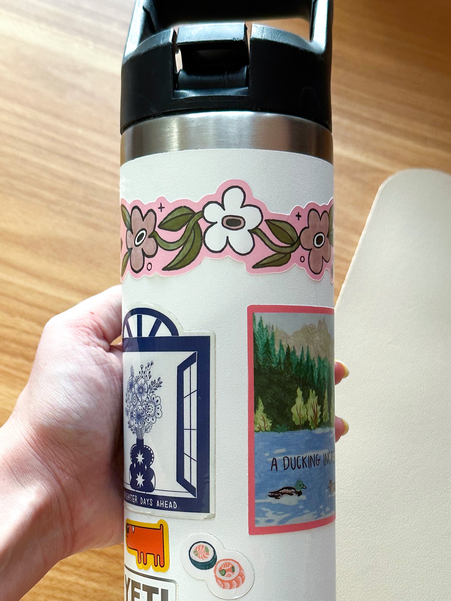 pink flowers gap filler sticker