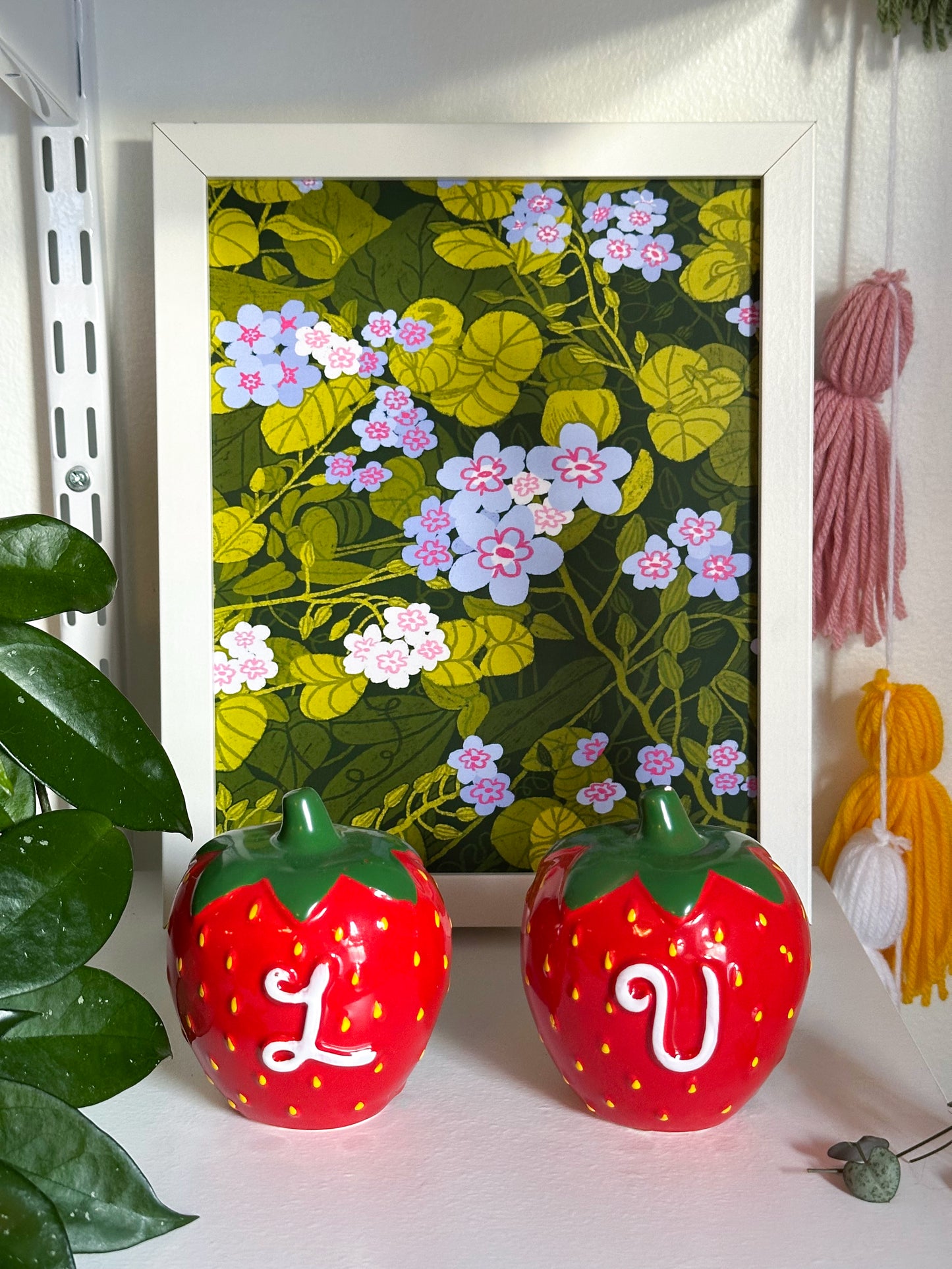 "don't forget me" floral plant art print - 8x10