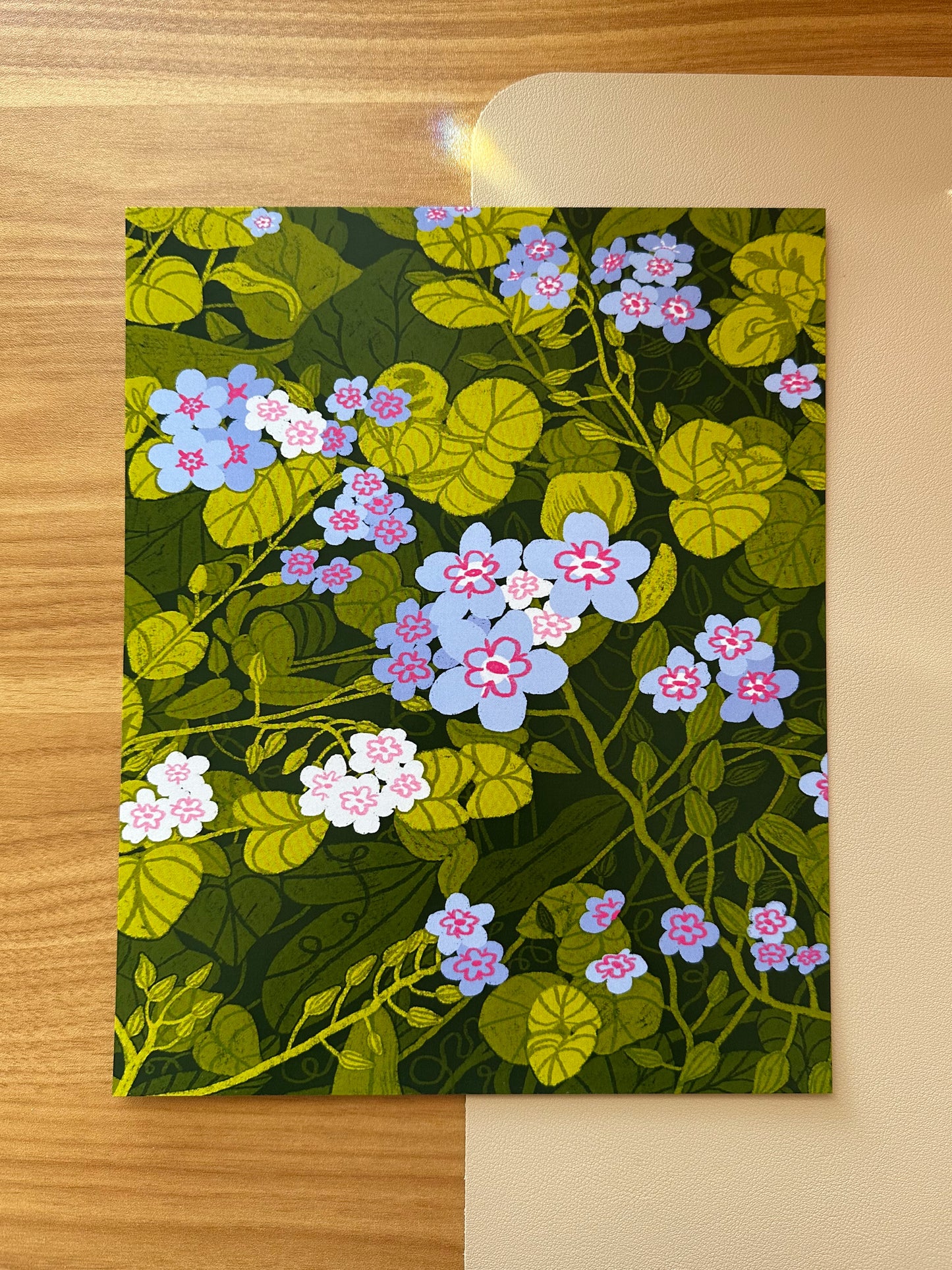 "don't forget me" floral plant art print - 8x10