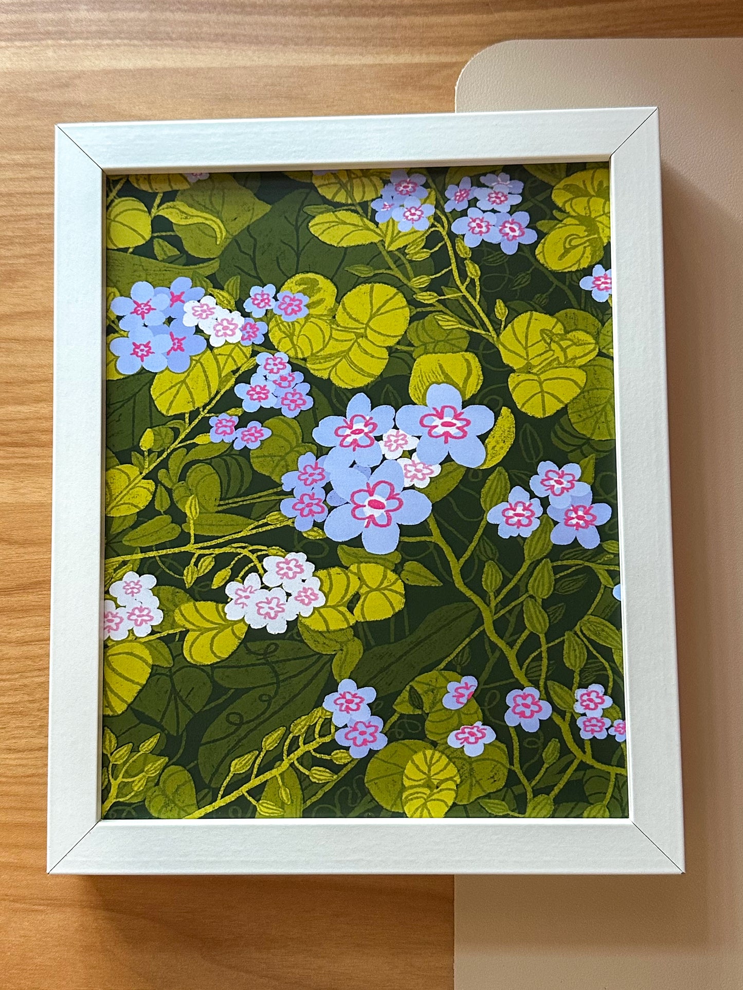 "don't forget me" floral plant art print - 8x10