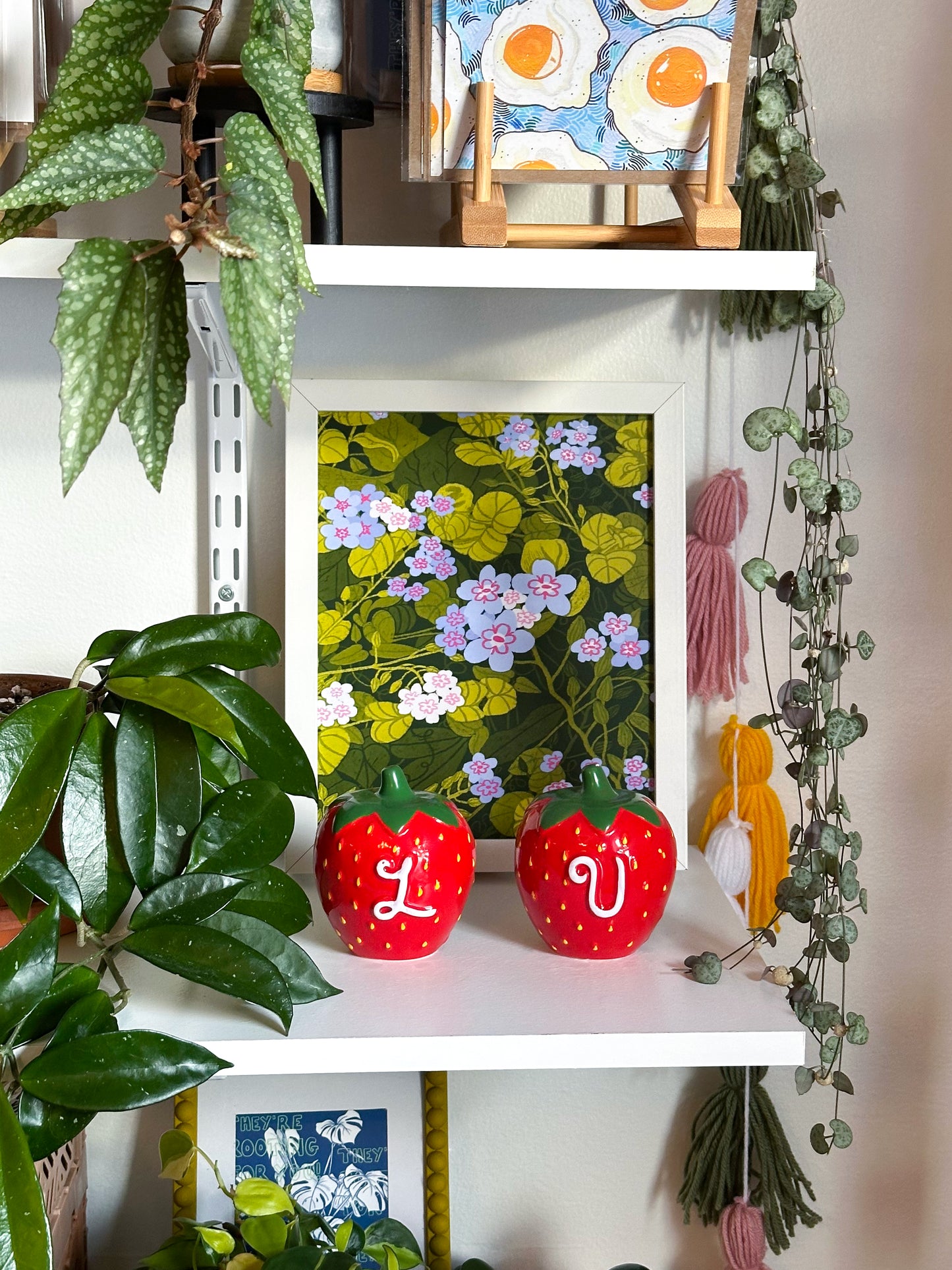 "don't forget me" floral plant art print - 8x10