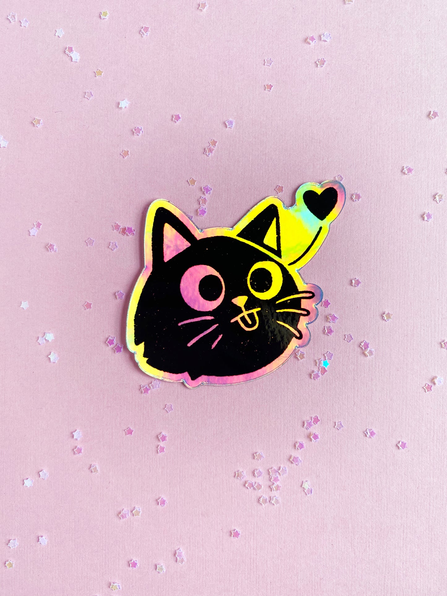 holocat holographic cat sticker