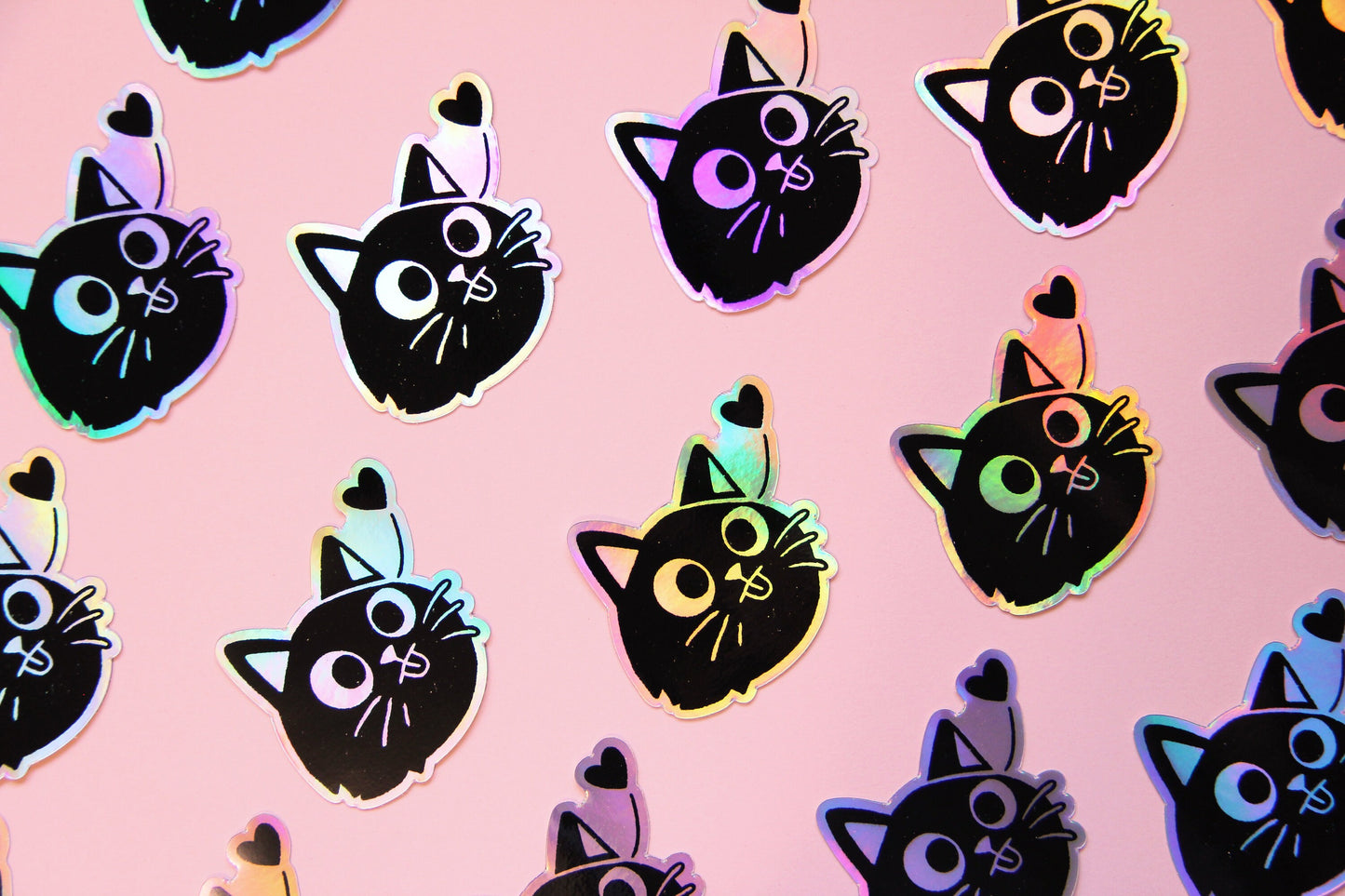 holocat holographic cat sticker