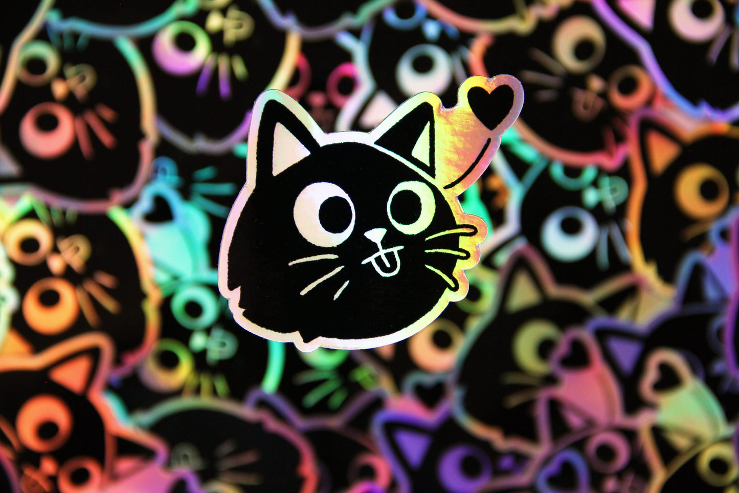 holocat holographic cat sticker