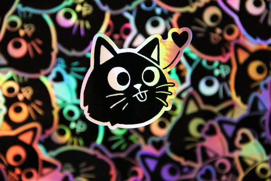 holocat holographic cat sticker