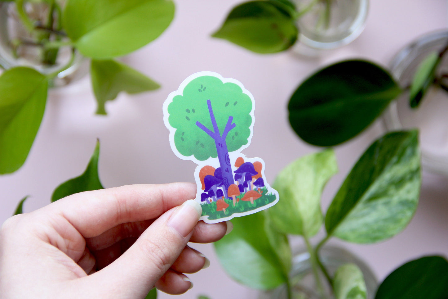 mushroom tree sticker