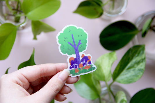 mushroom tree sticker
