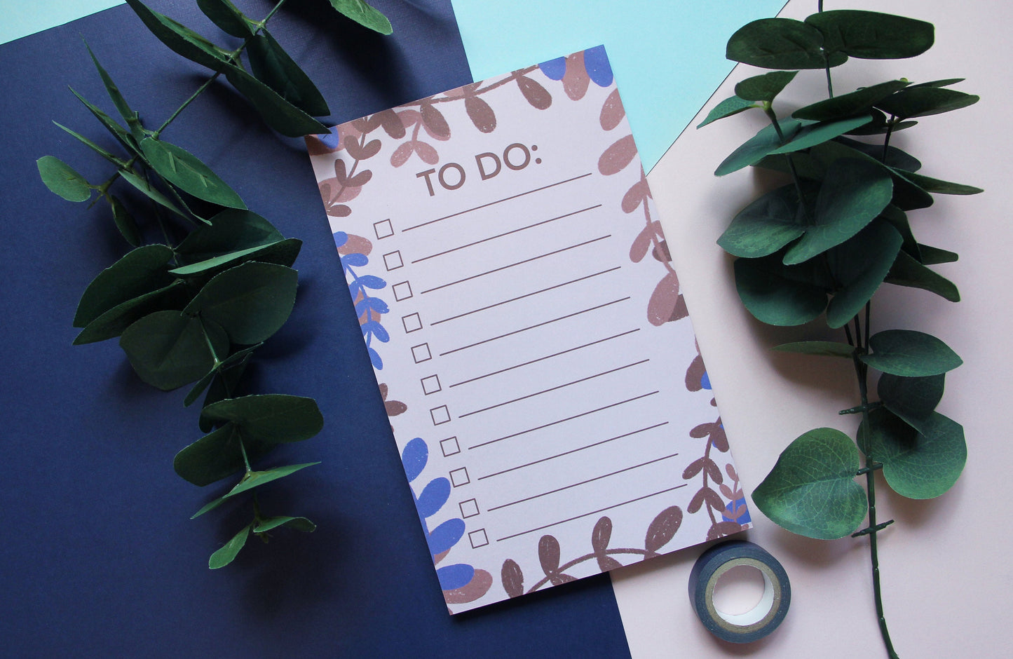pink botanical to-do list notepad