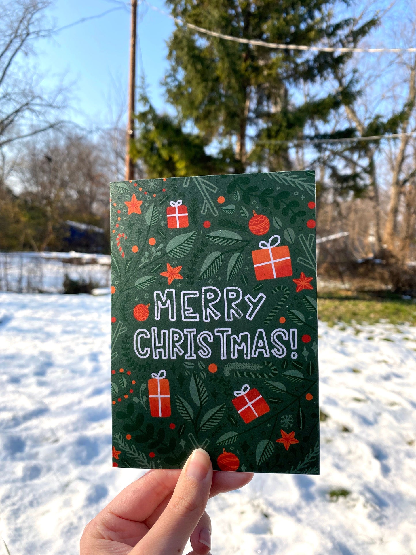 merry christmas greeting card - A2 5x5 x 4 in