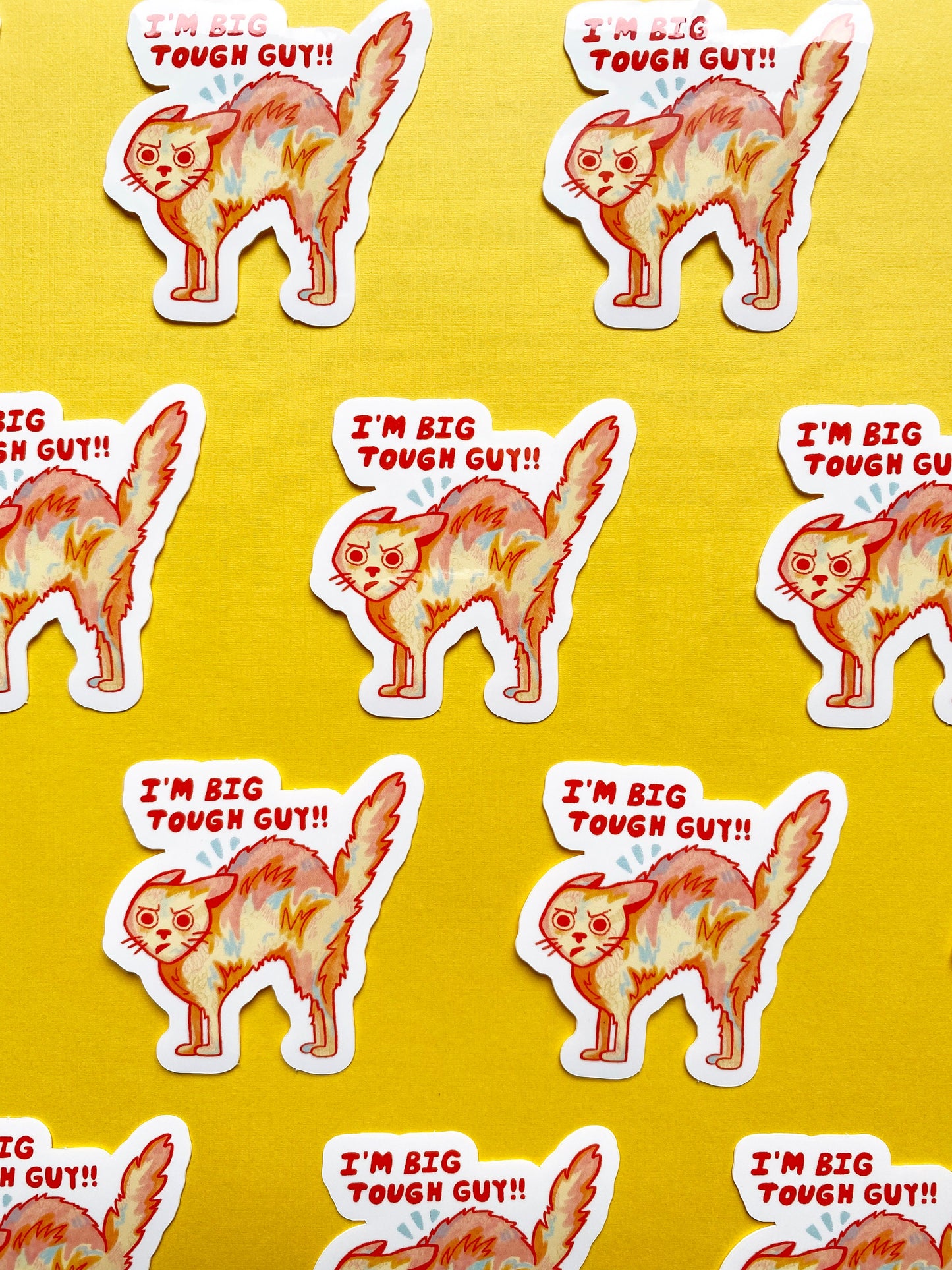 big tough guy cat sticker