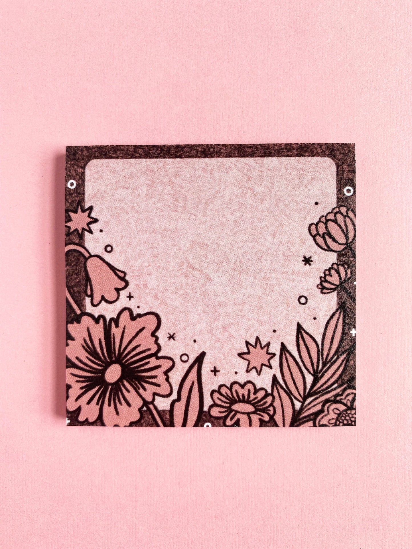 pink flowers sticky notes
