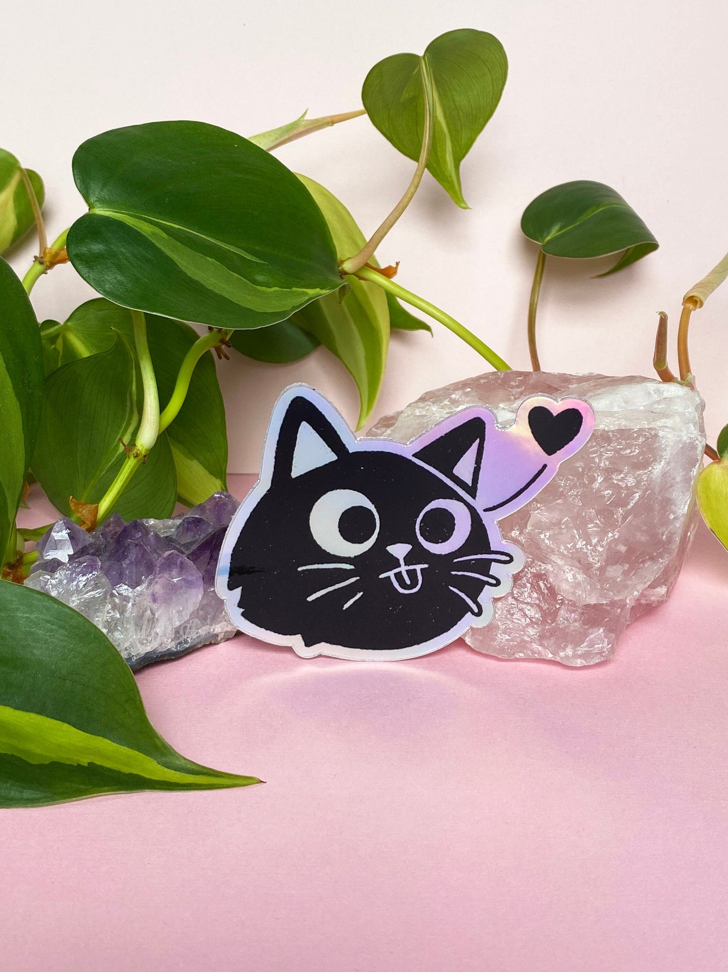 holocat holographic cat sticker