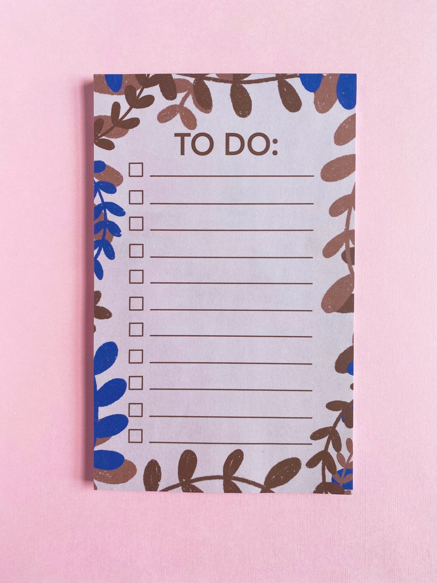 pink botanical to-do list notepad