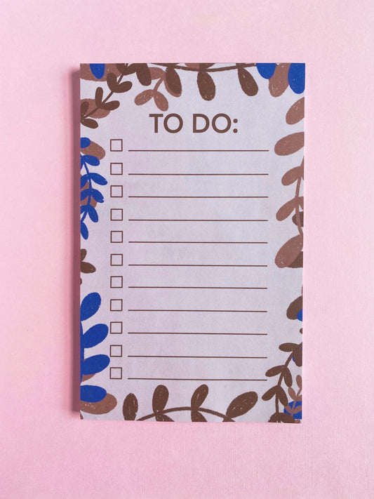 pink botanical to-do list notepad