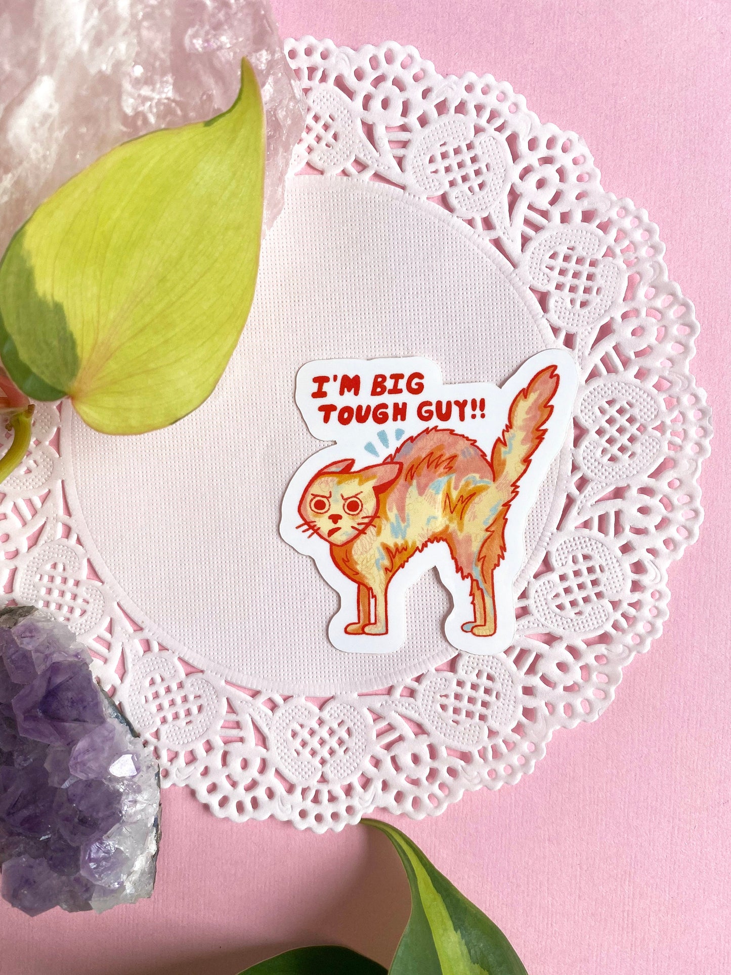 big tough guy cat sticker