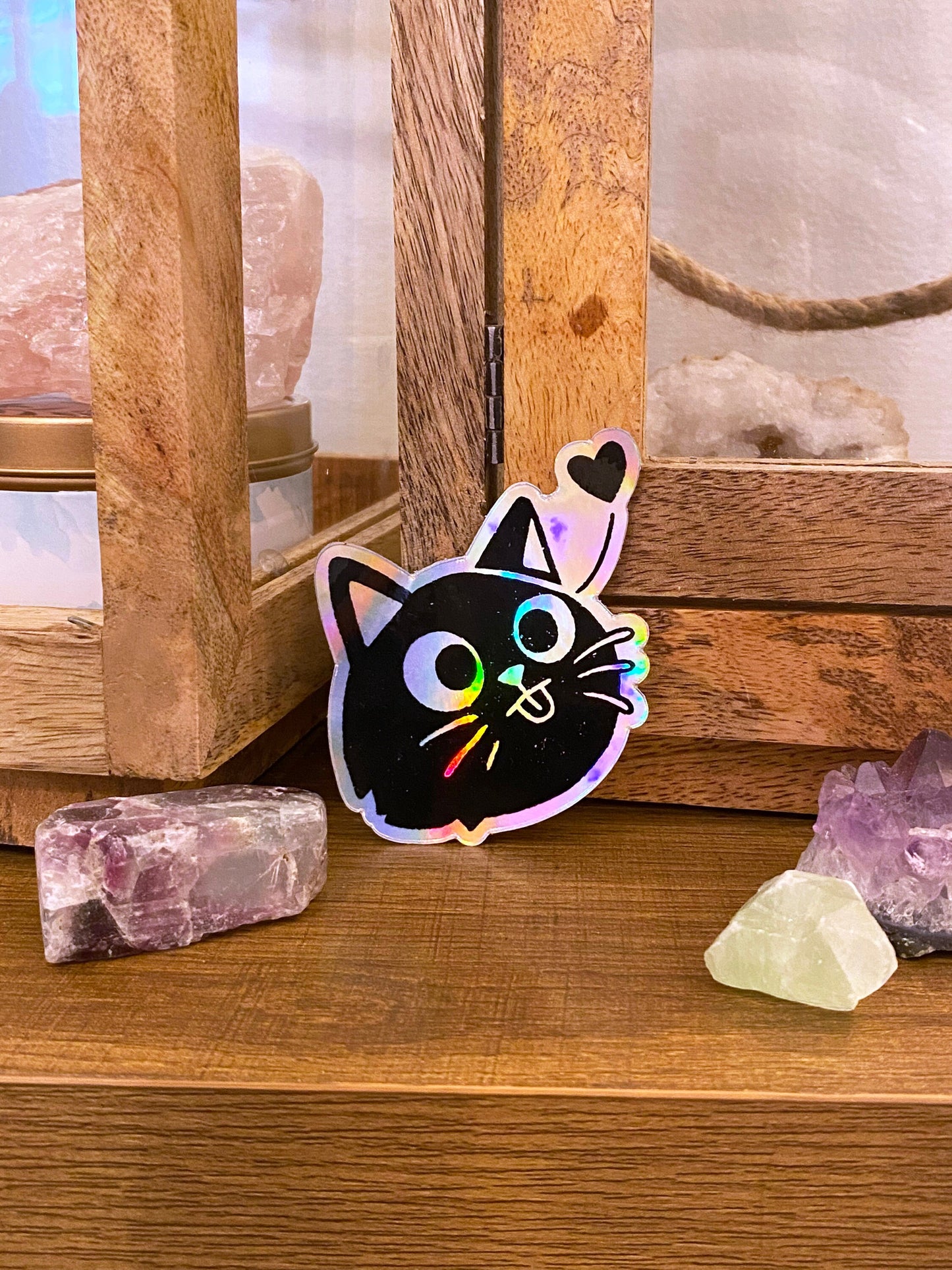 holocat holographic cat sticker
