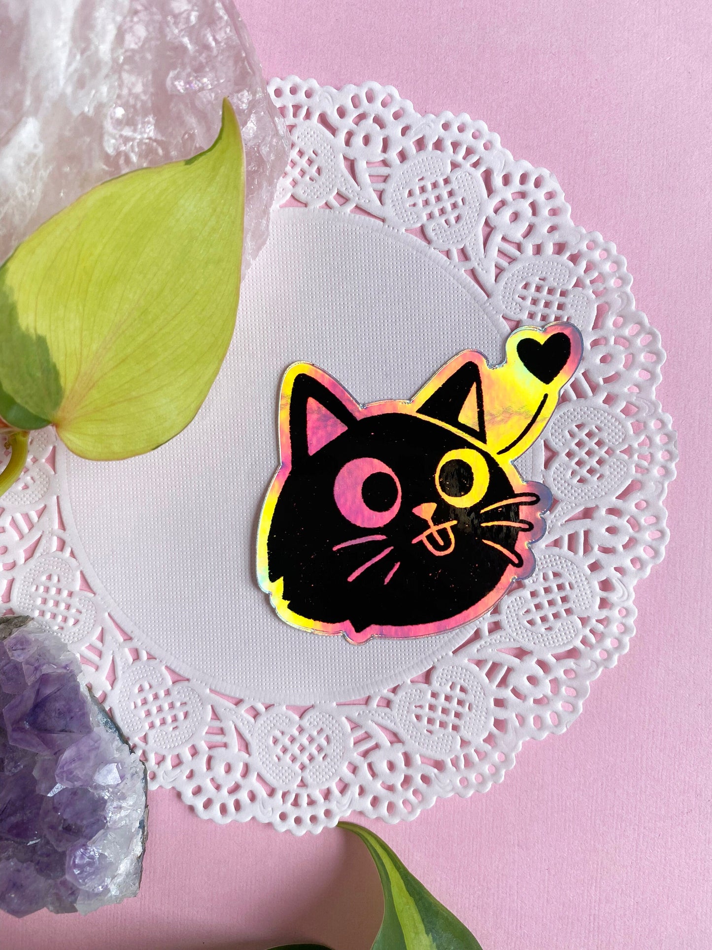 holocat holographic cat sticker