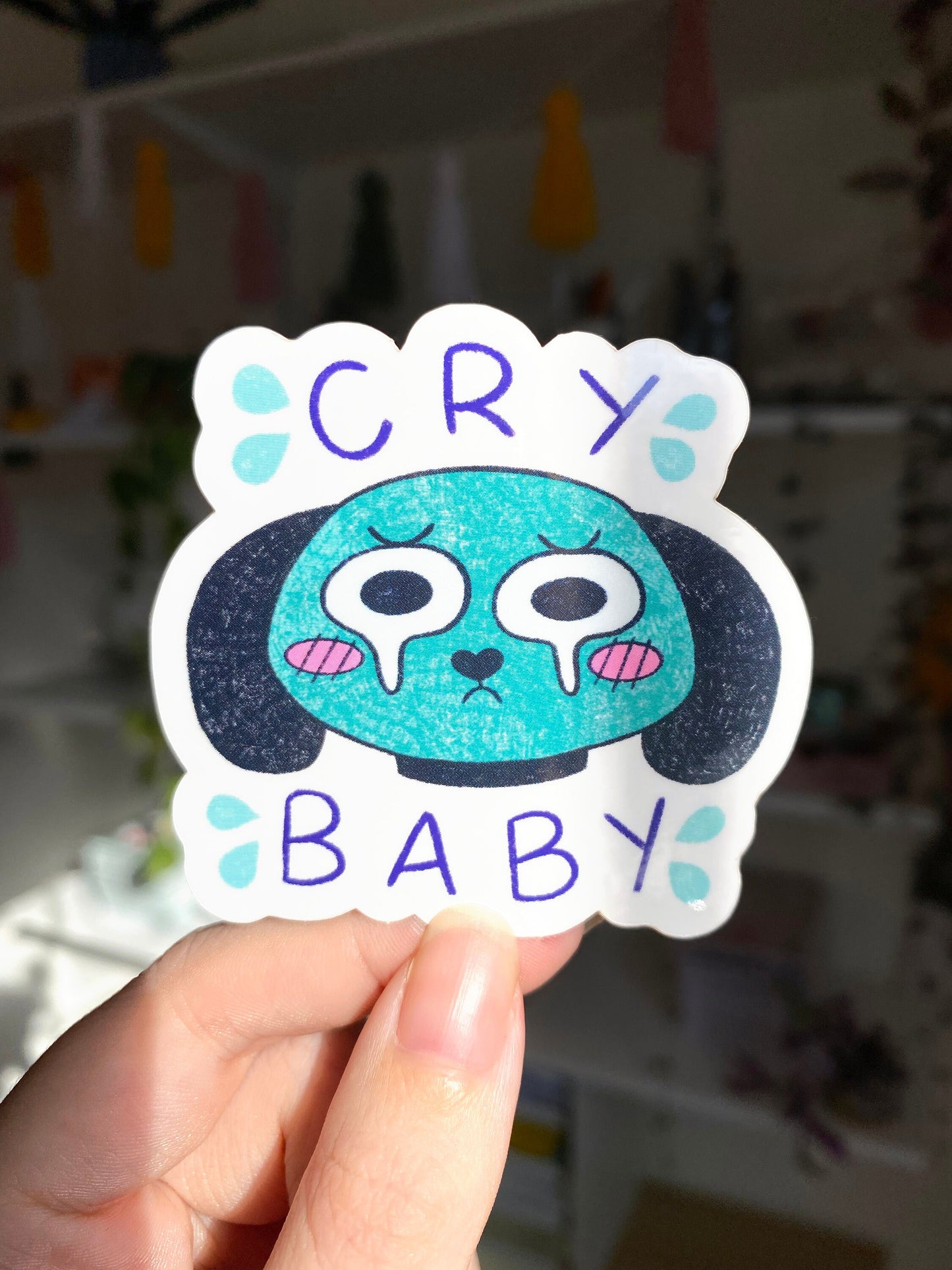 cry baby puppy sticker