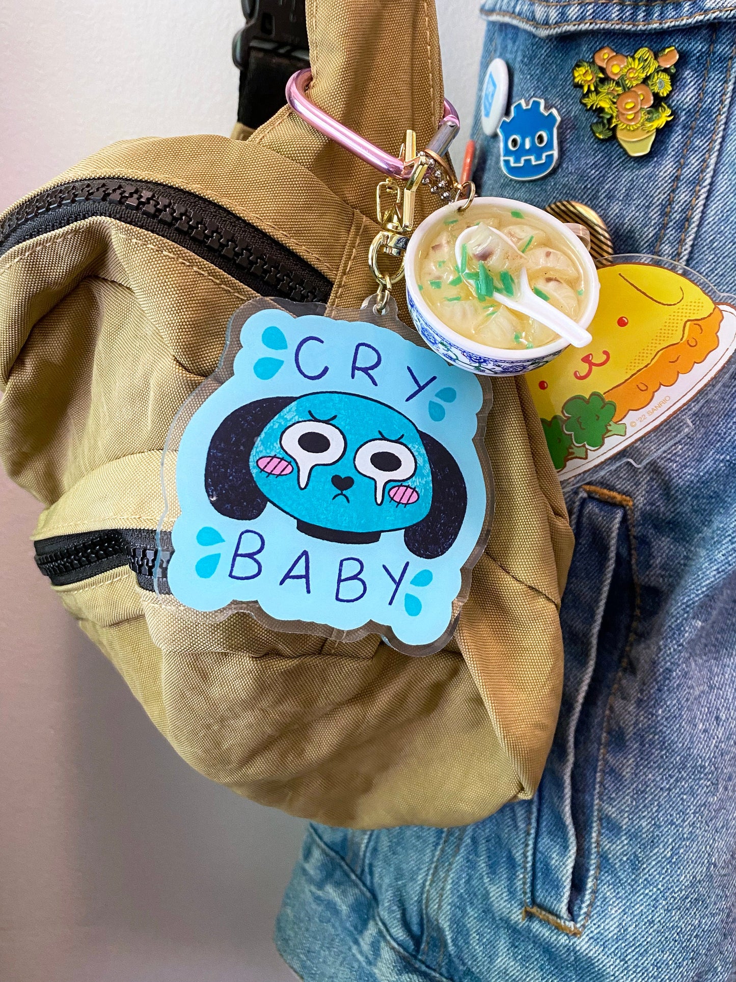 cry baby puppy keychain